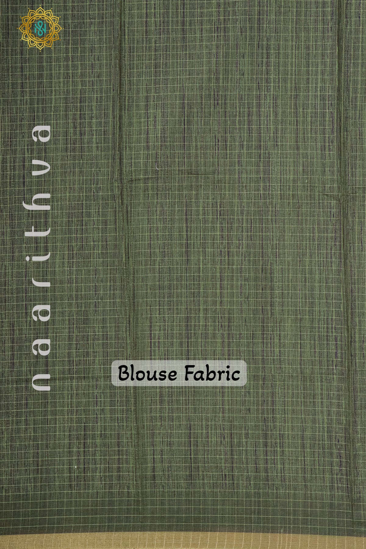 OFF WHITE WITH OLIVE GREEN - LINEN COTTON