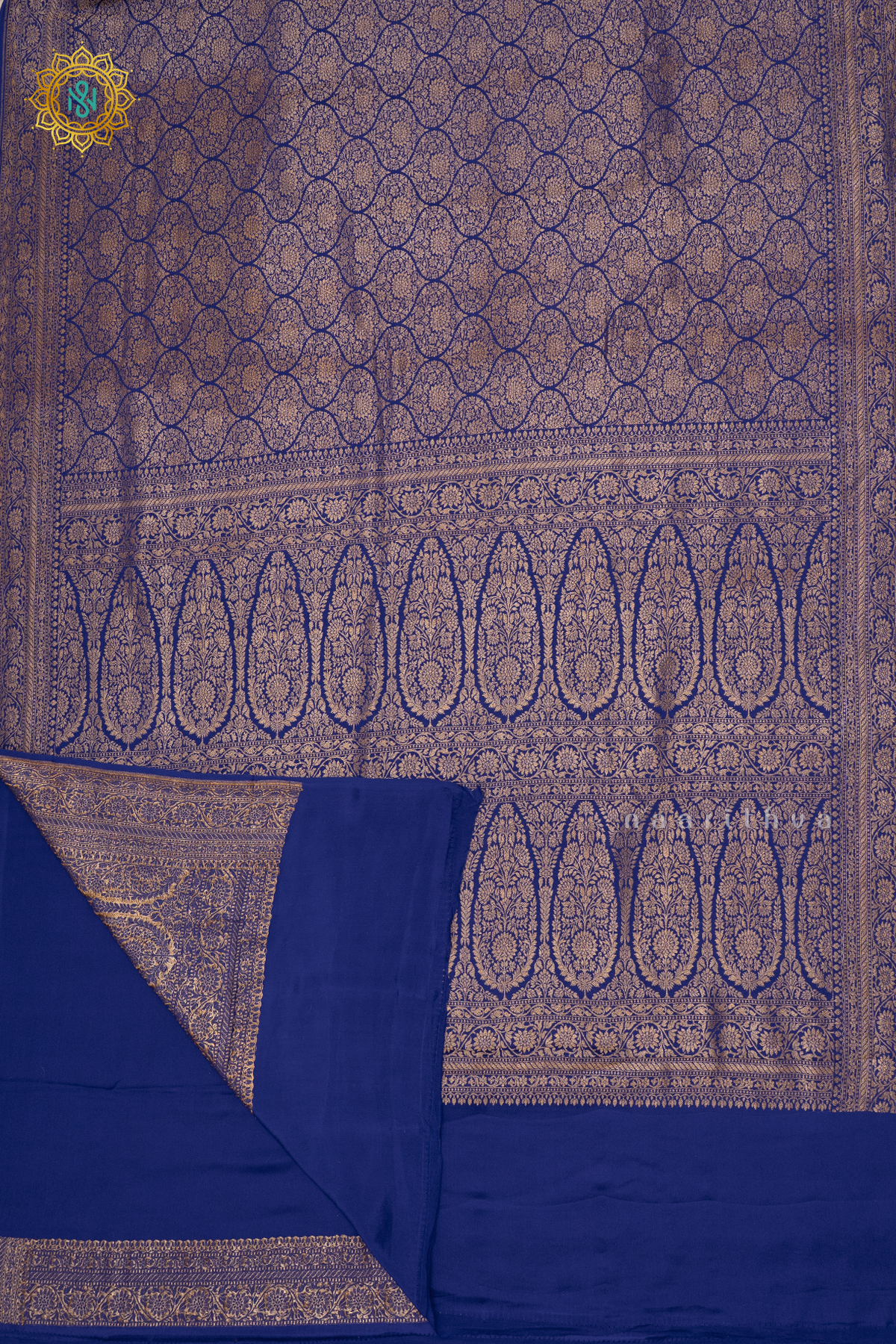 ROYAL BLUE - PURE BANARASI CREPE