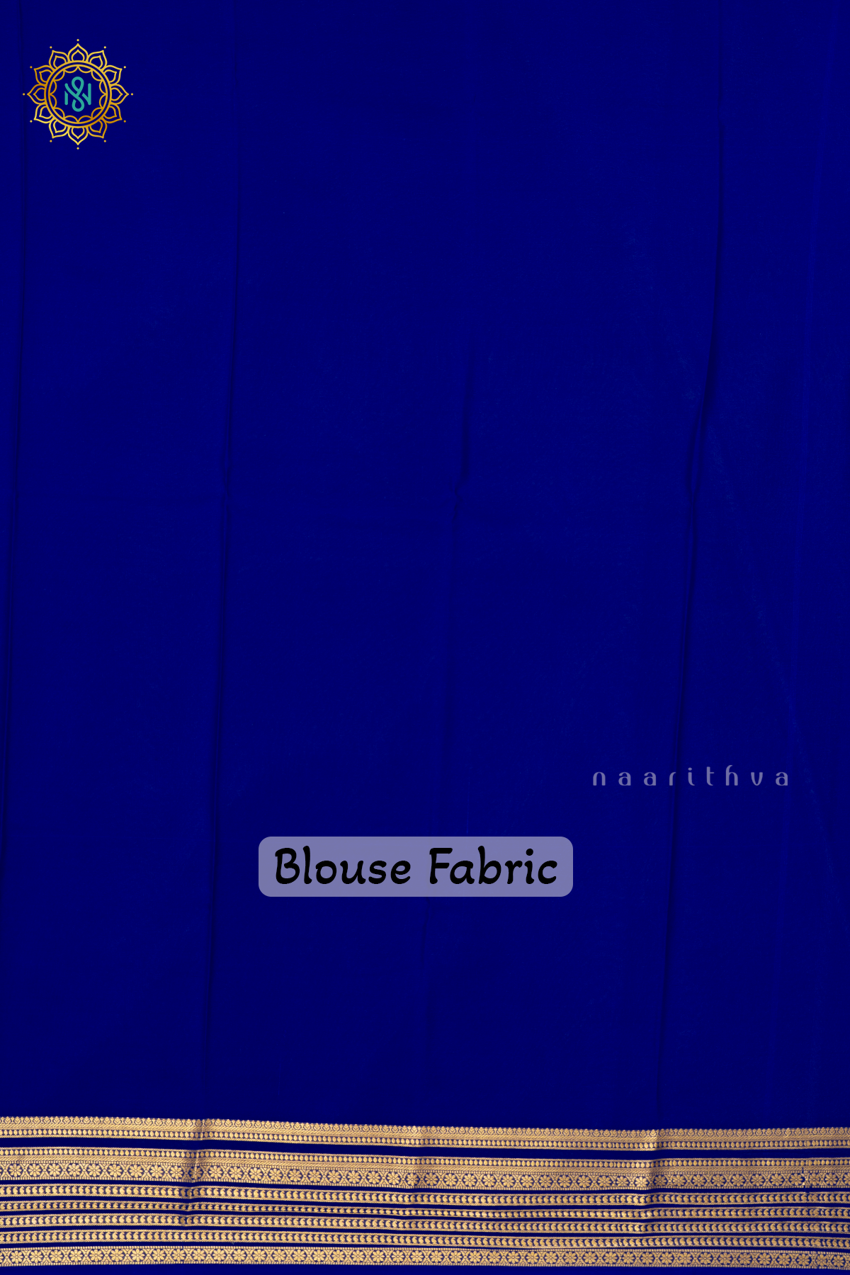 AQUA GREEN WITH ROYAL BLUE - PURE MYSORE CREPE SILK