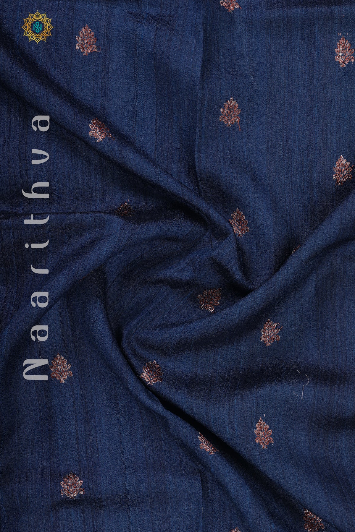 GERMAN BLUE - PURE HANDLOOM TUSSAR SILK