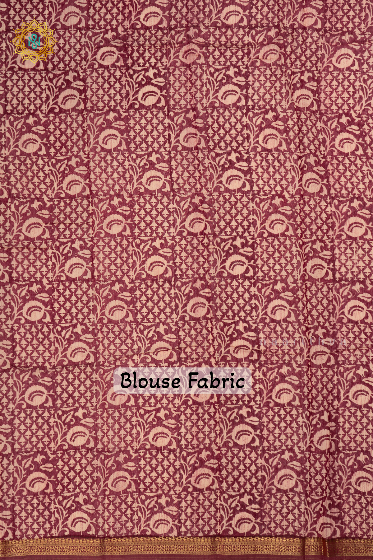 Marron with Light Brown Butter Crepe Saree with All-Over Printed Body and Zari Border