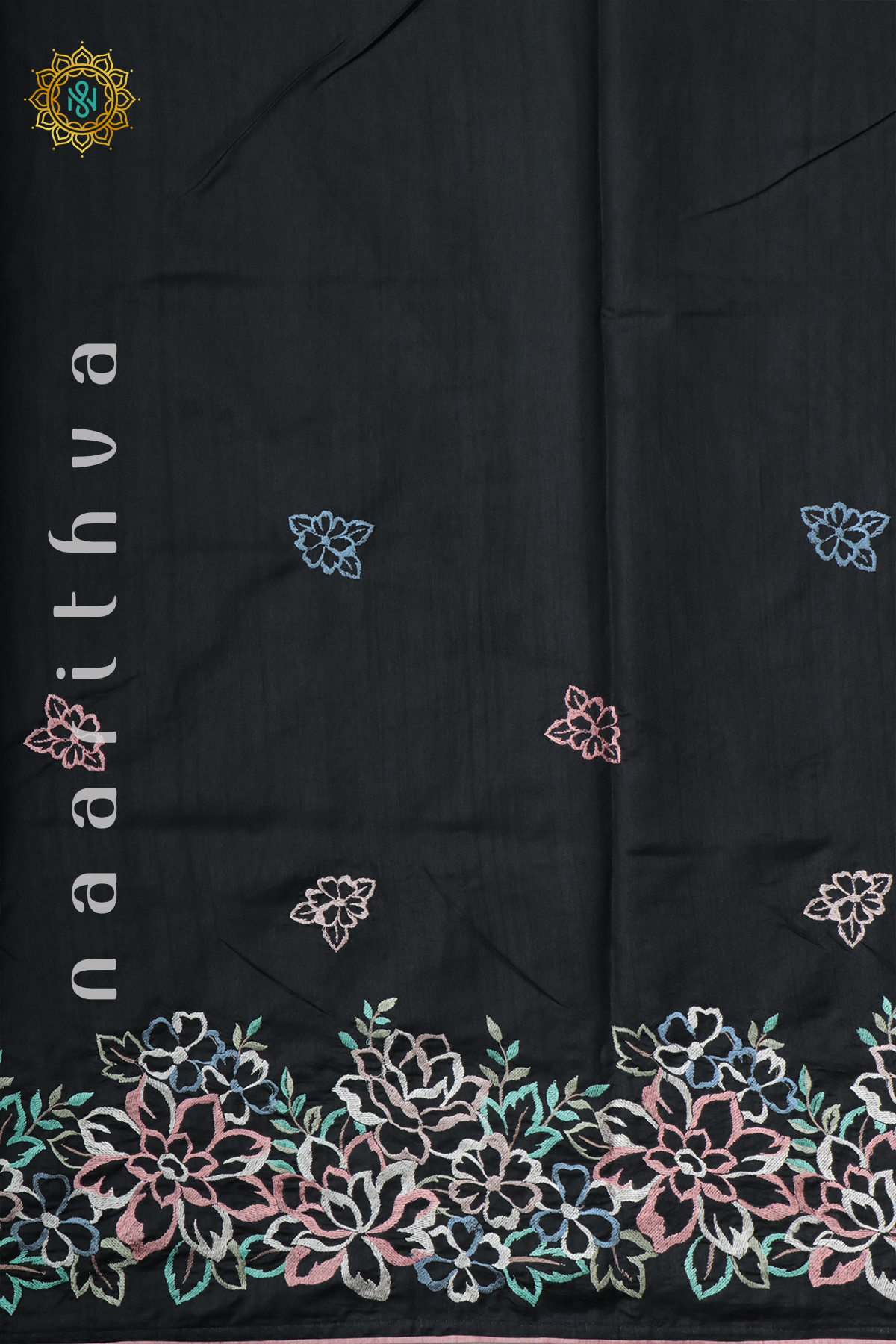 BLACK - SEMI TUSSAR SILK