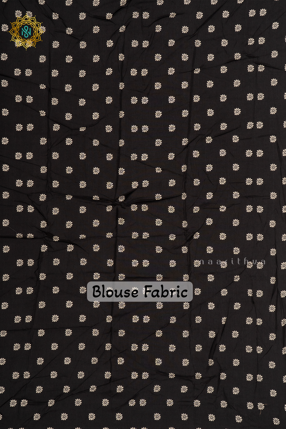 WHITE WITH BLACK - SEMI CREPE SILK