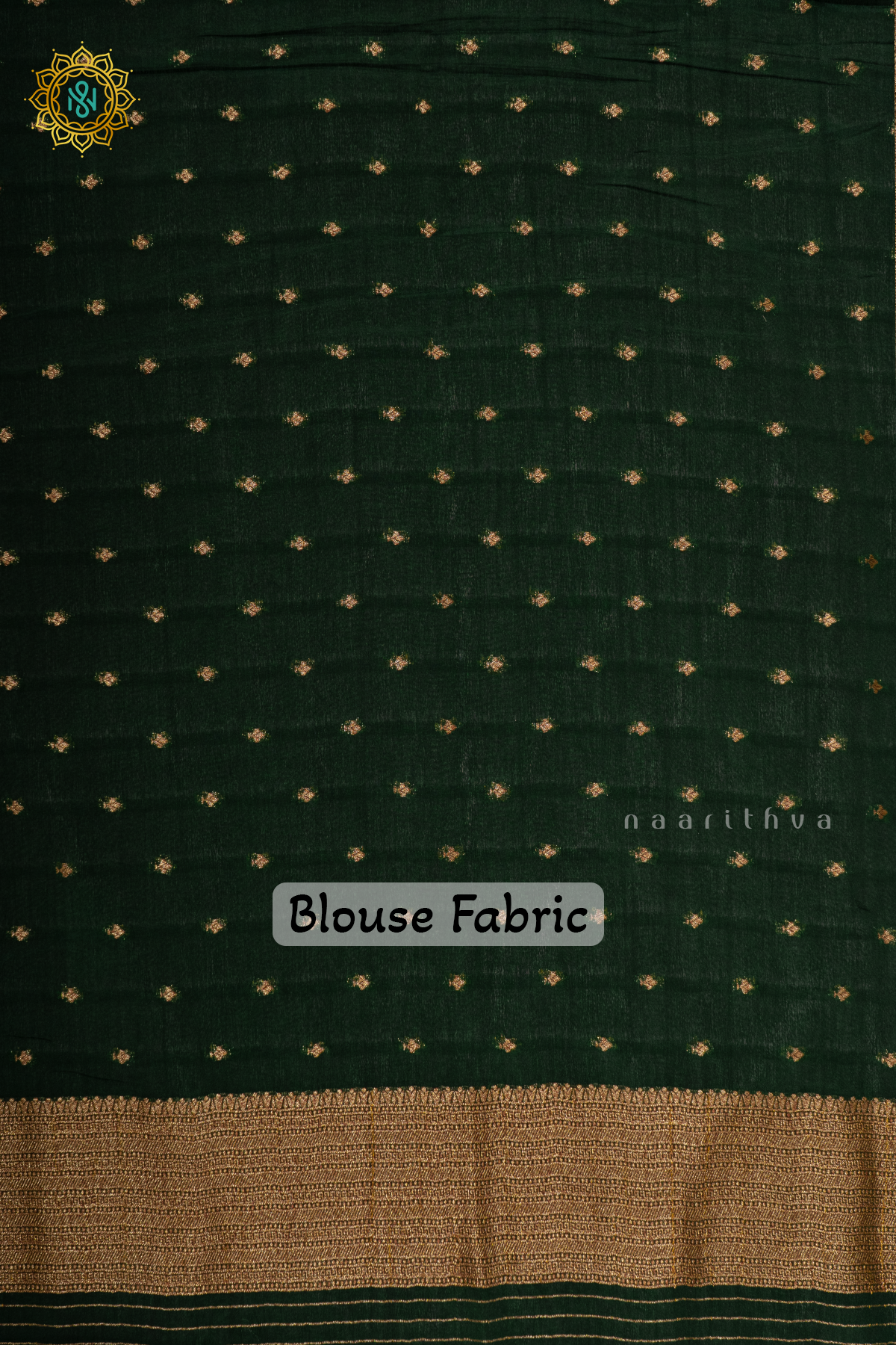 PINK WITH BOTTLE GREEN - SEMI CREPE GEORGETTE