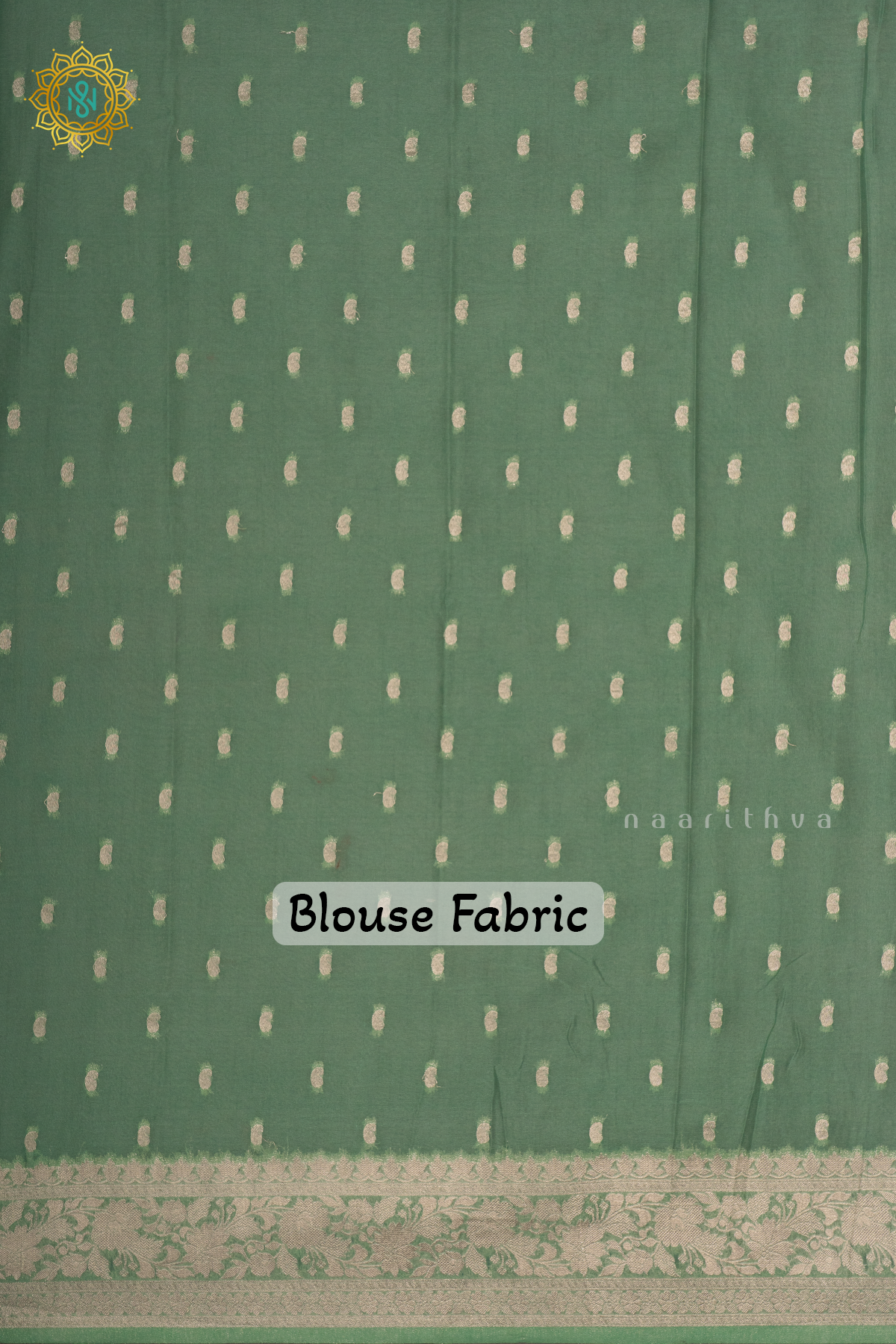 BROWN WITH PISTA GREEN - SEMI CHIFFON BANARASI