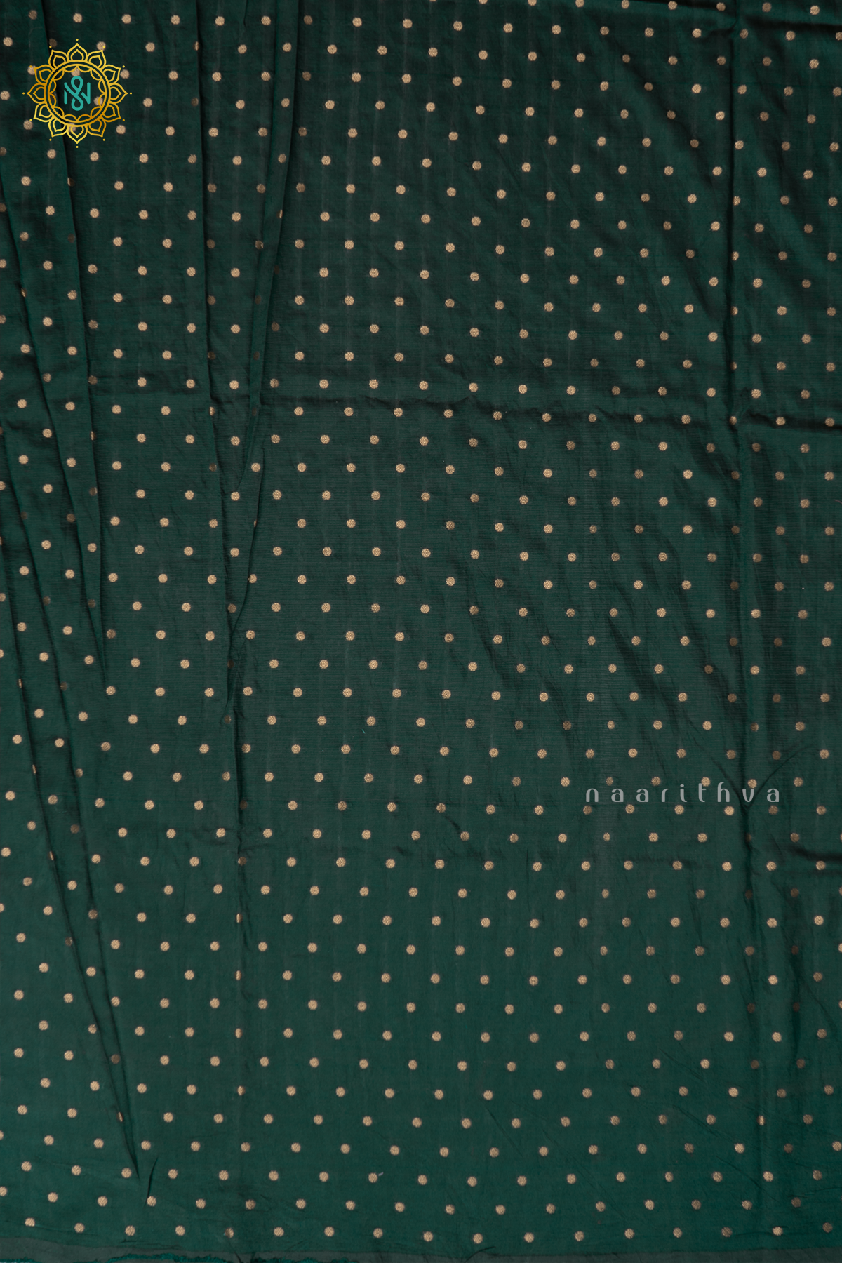 Red With Green Printed Semi Crepe Silk With Contrast Border, Pallu