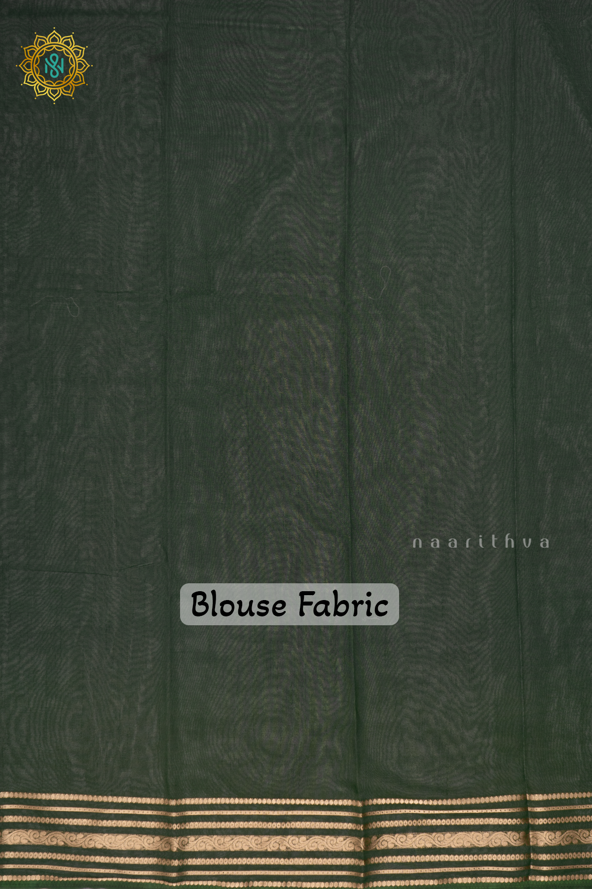 Bottle Green Semi Chiffon Georgette Saree With Plain Body And Zari Border