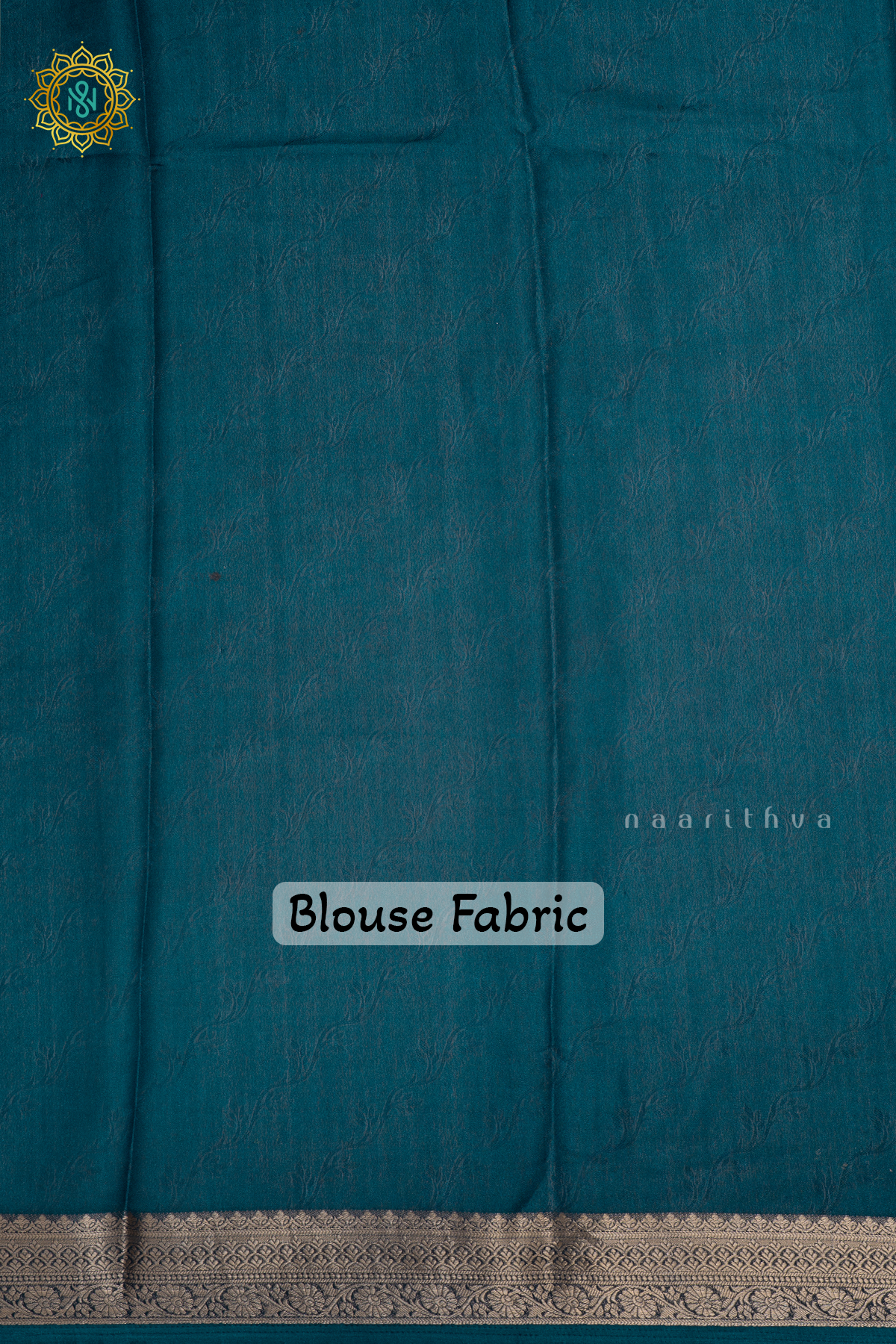 Peacock Blue - Semi Georgette Saree Printed Body With Zari Border