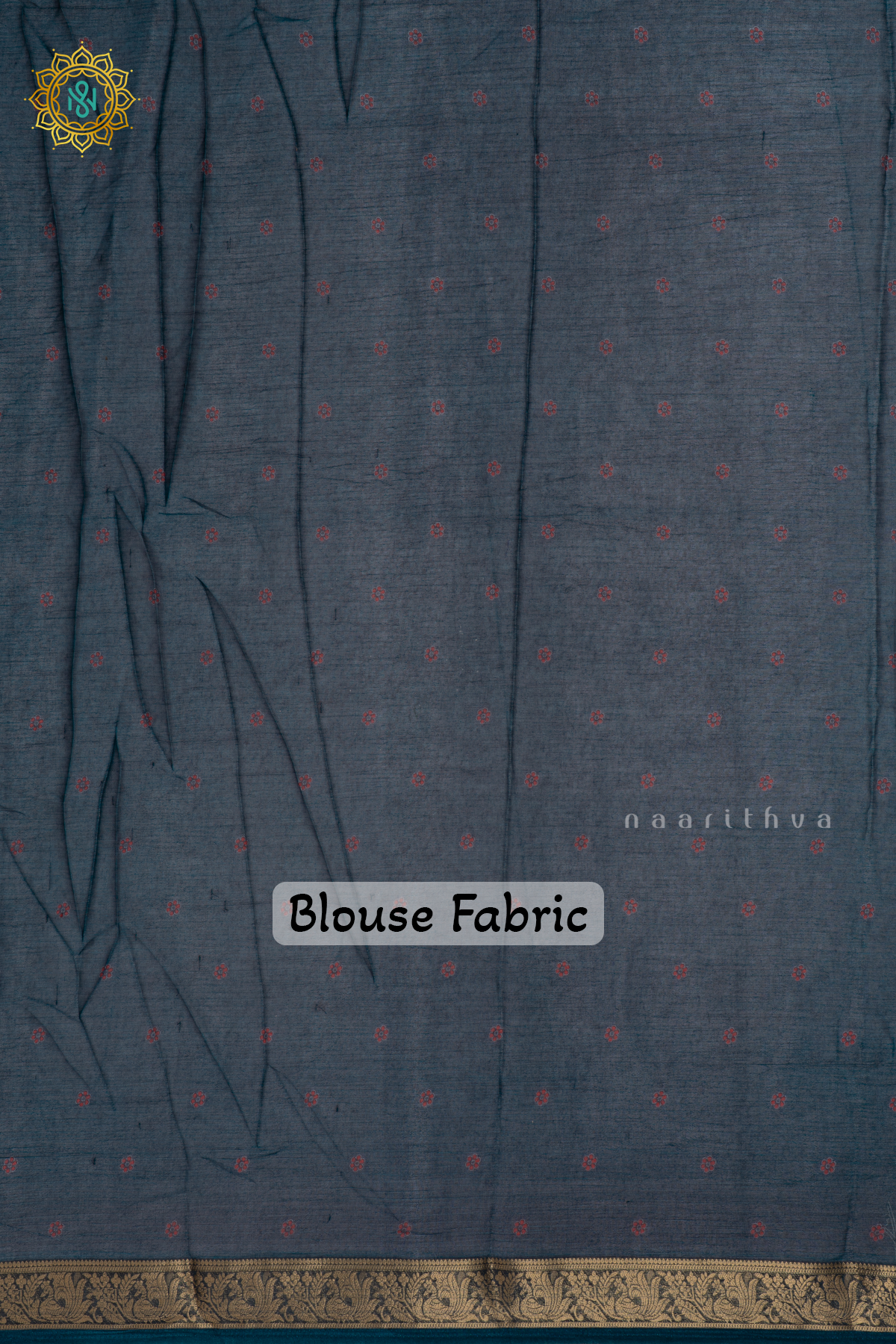 Navy Blue Semi Georgette Saree With Printed Body And Zari Border
