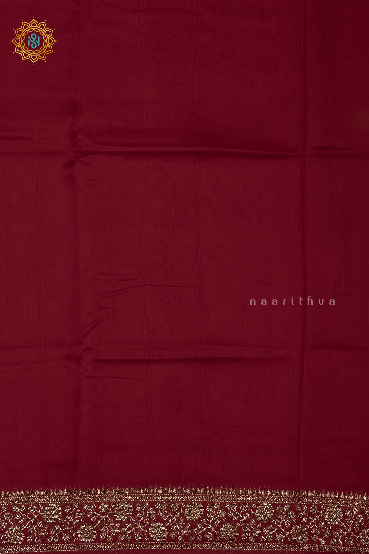RED WITH GREEN - SEMI TUSSAR SILK