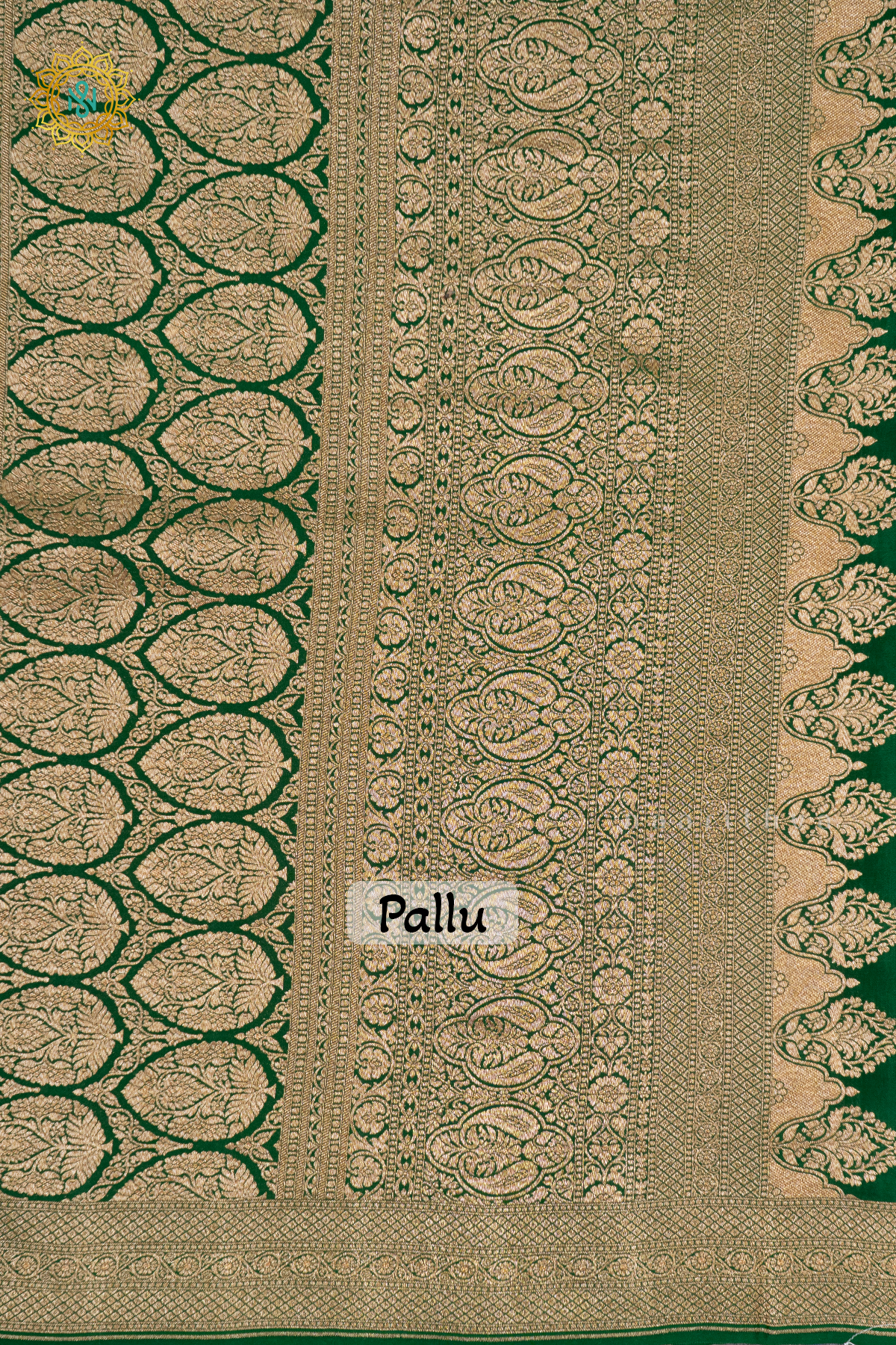 LEMON YELLOW WITH GREEN - PURE BANARASI CREPE SILK