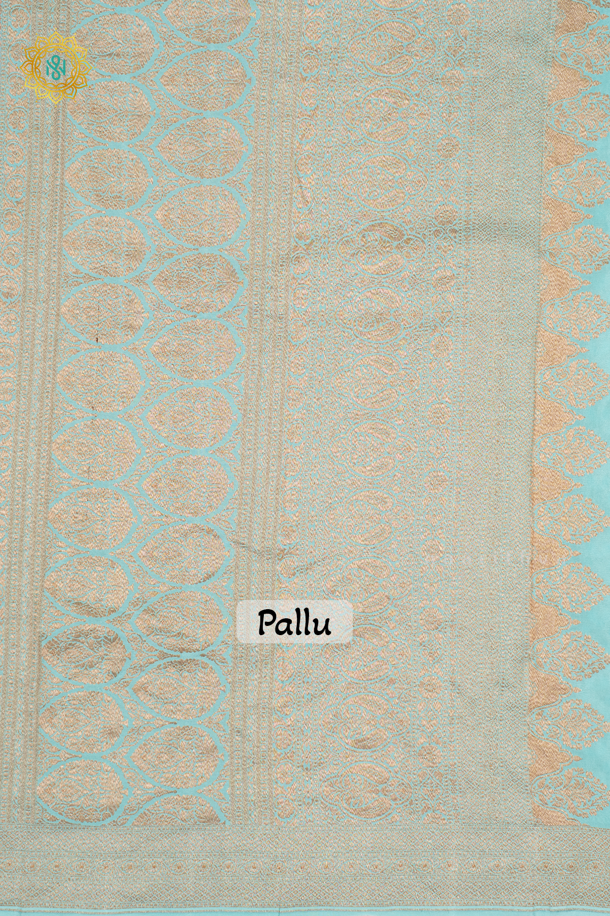 PINK WITH AQUA GREEN - PURE BANARASI CREPE SILK