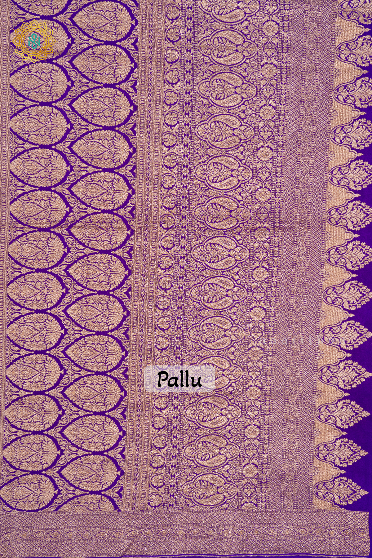 GREEN WITH PURPLE - PURE BANARASI CREPE SILK
