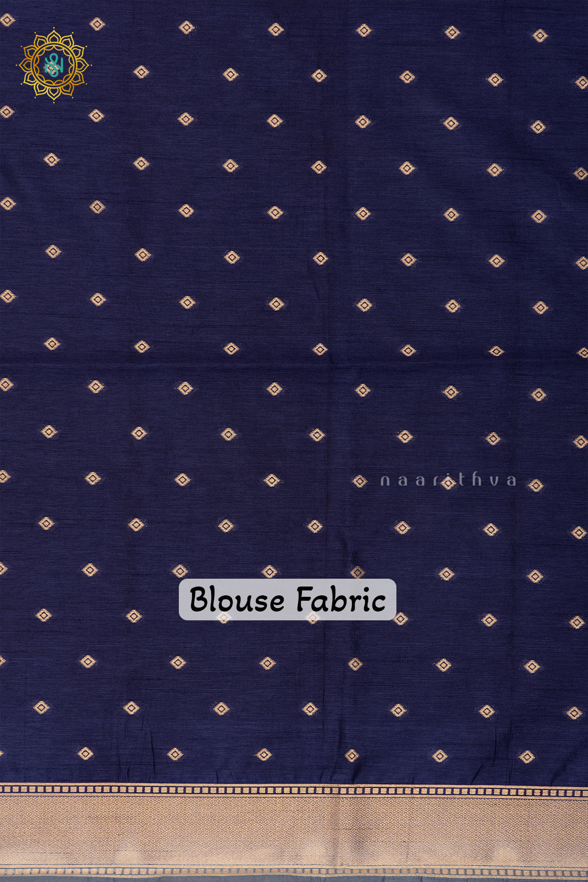 GREY WITH NAVY BLUE - SEMI RAW SILK