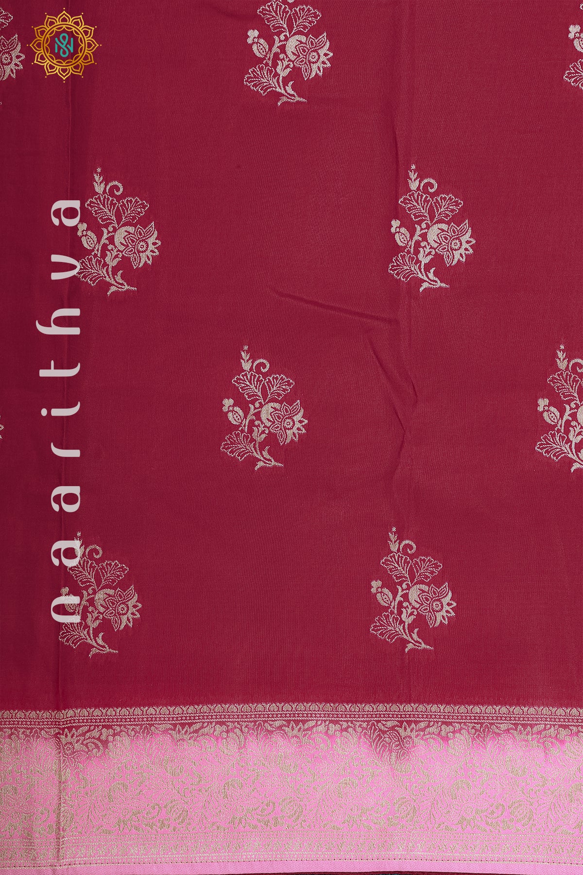 MAROON WITH PEACH - DOLA SILK