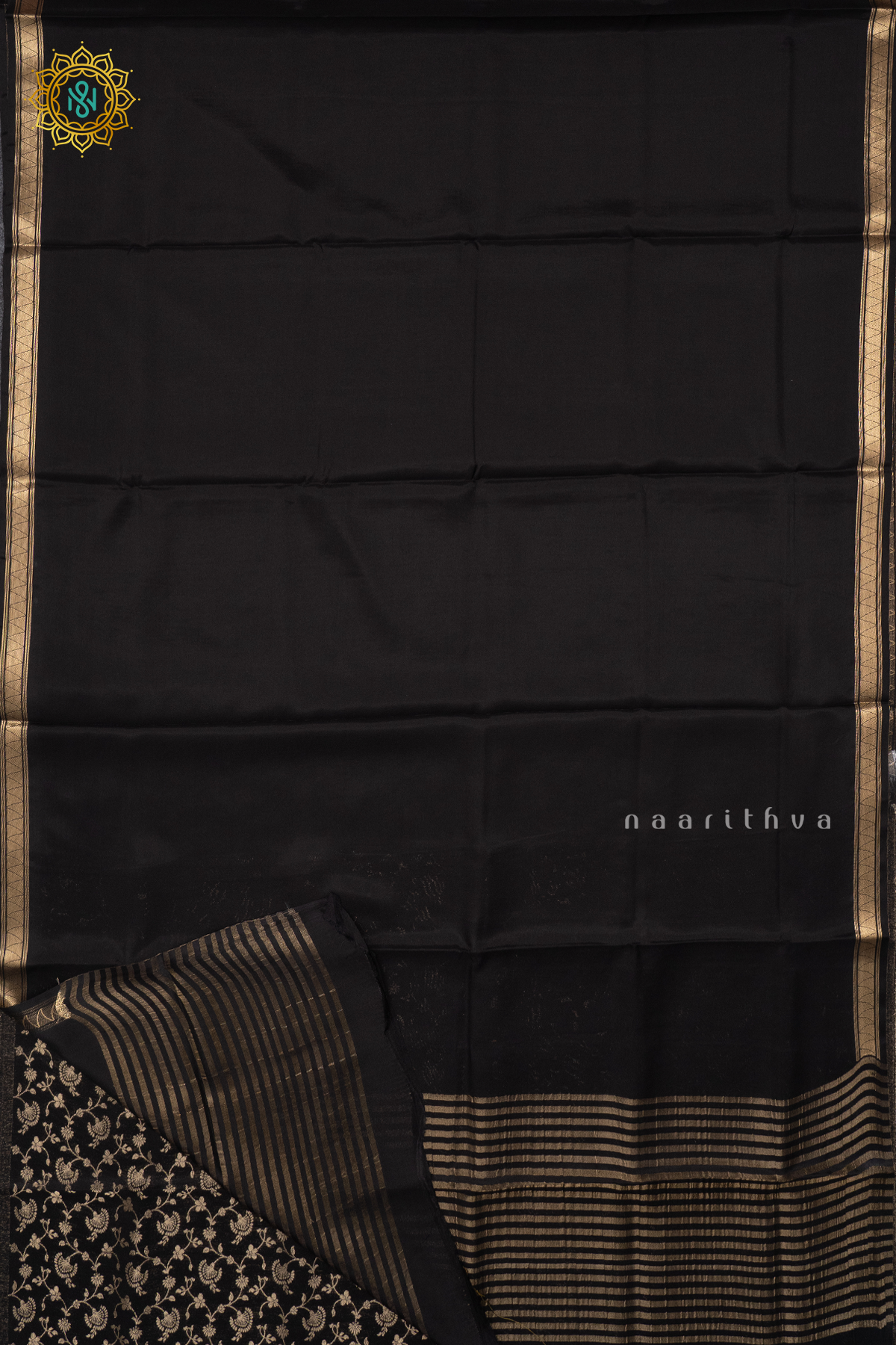 BLACK - SEMI MYSORE CREPE SILK