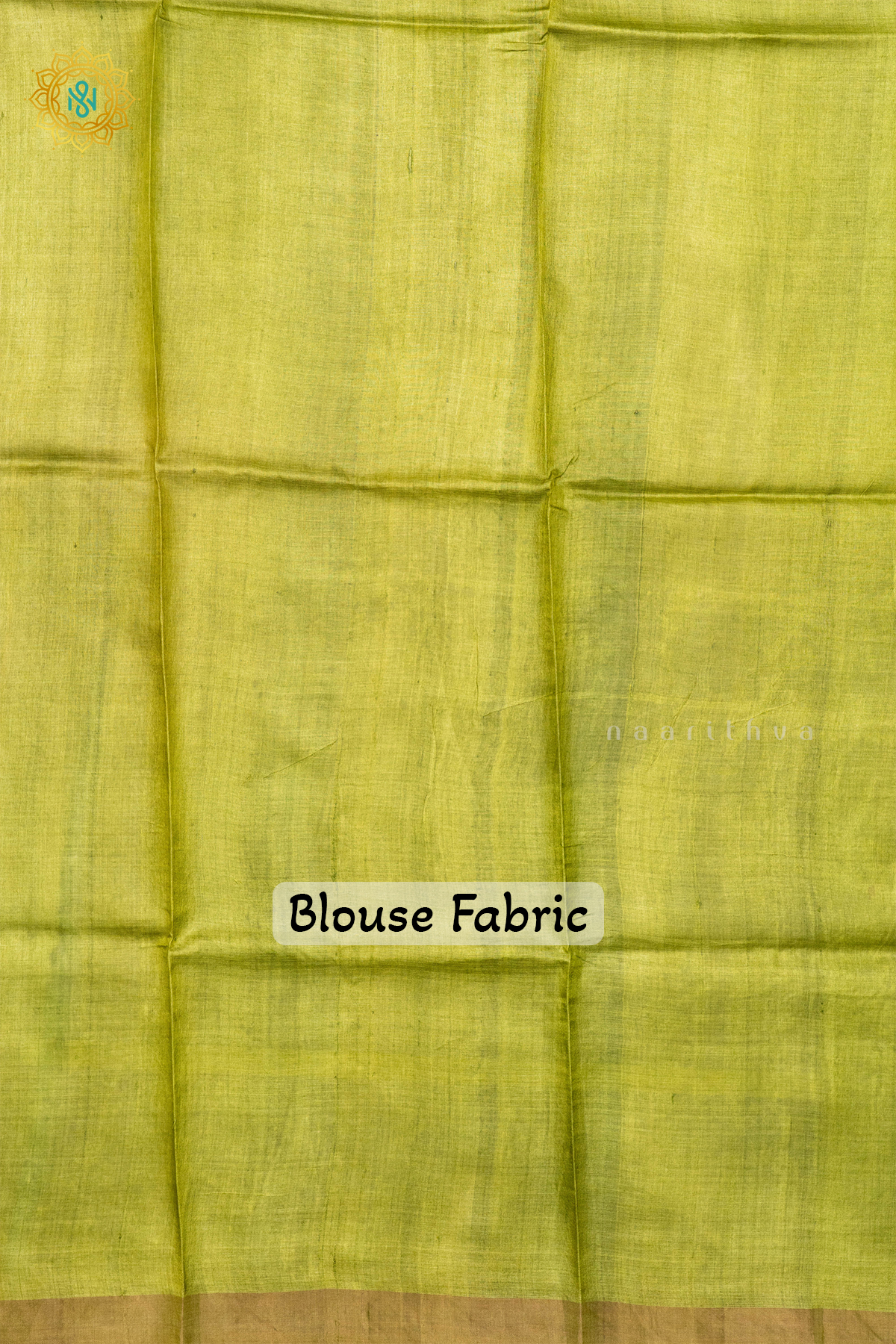 MUSTARD WITH LIGHT GREEN - PURE TUSSAR SILK WITH HAND PAINTED