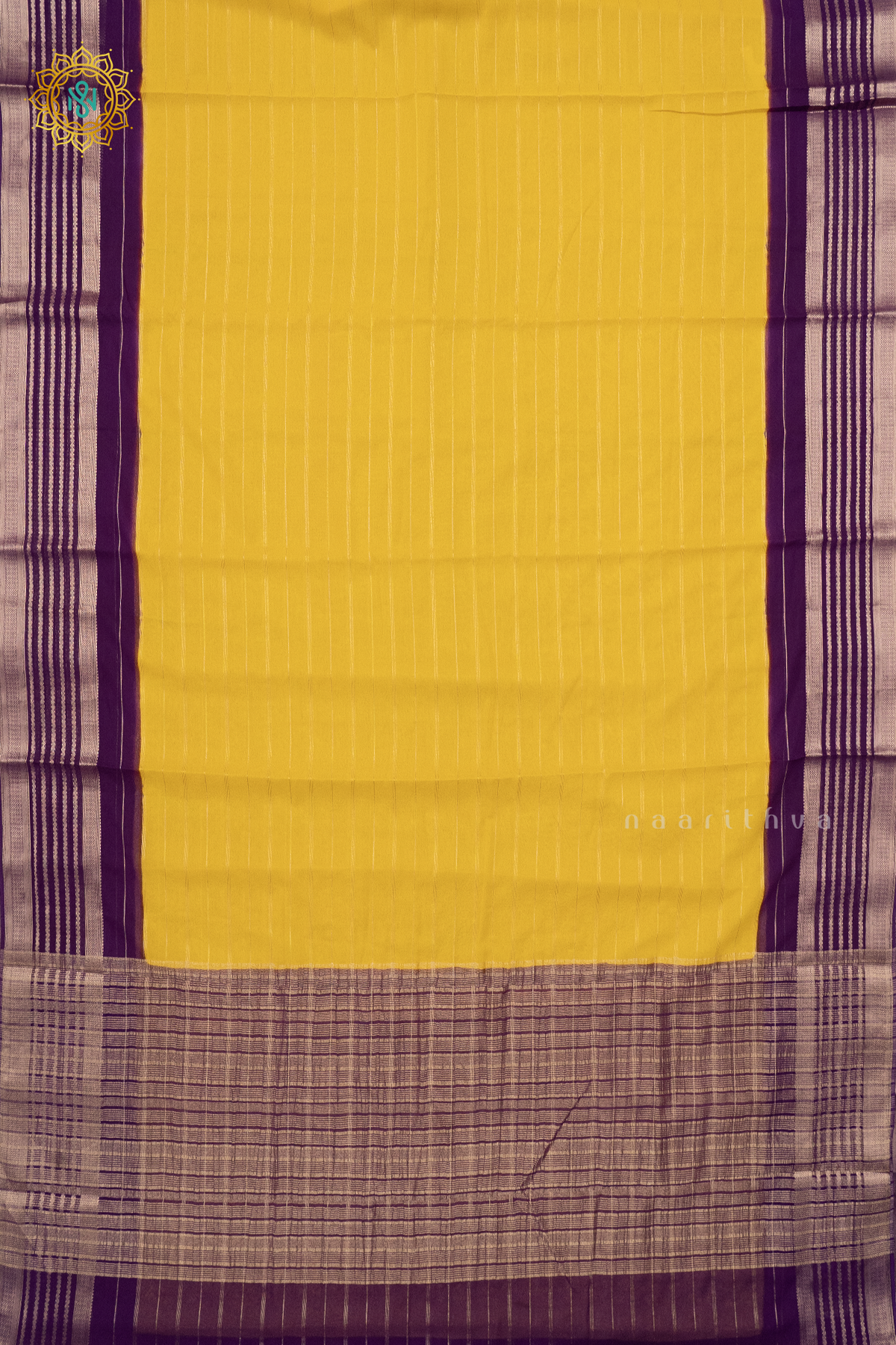 YELLOW WITH PURPLE - SEMI GEORGETTE