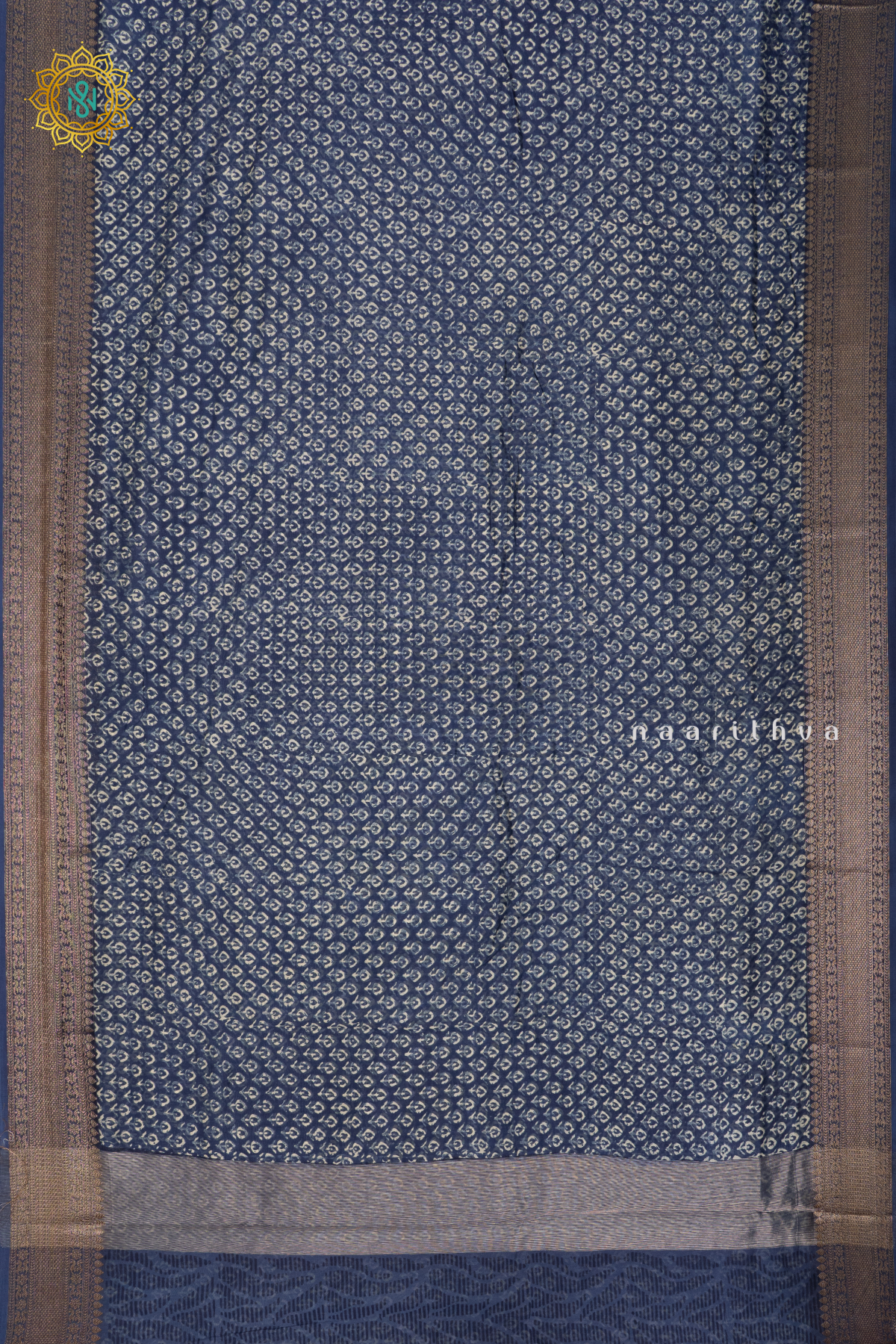 INDIGO WITH RED - CHANDERI SILK COTTON