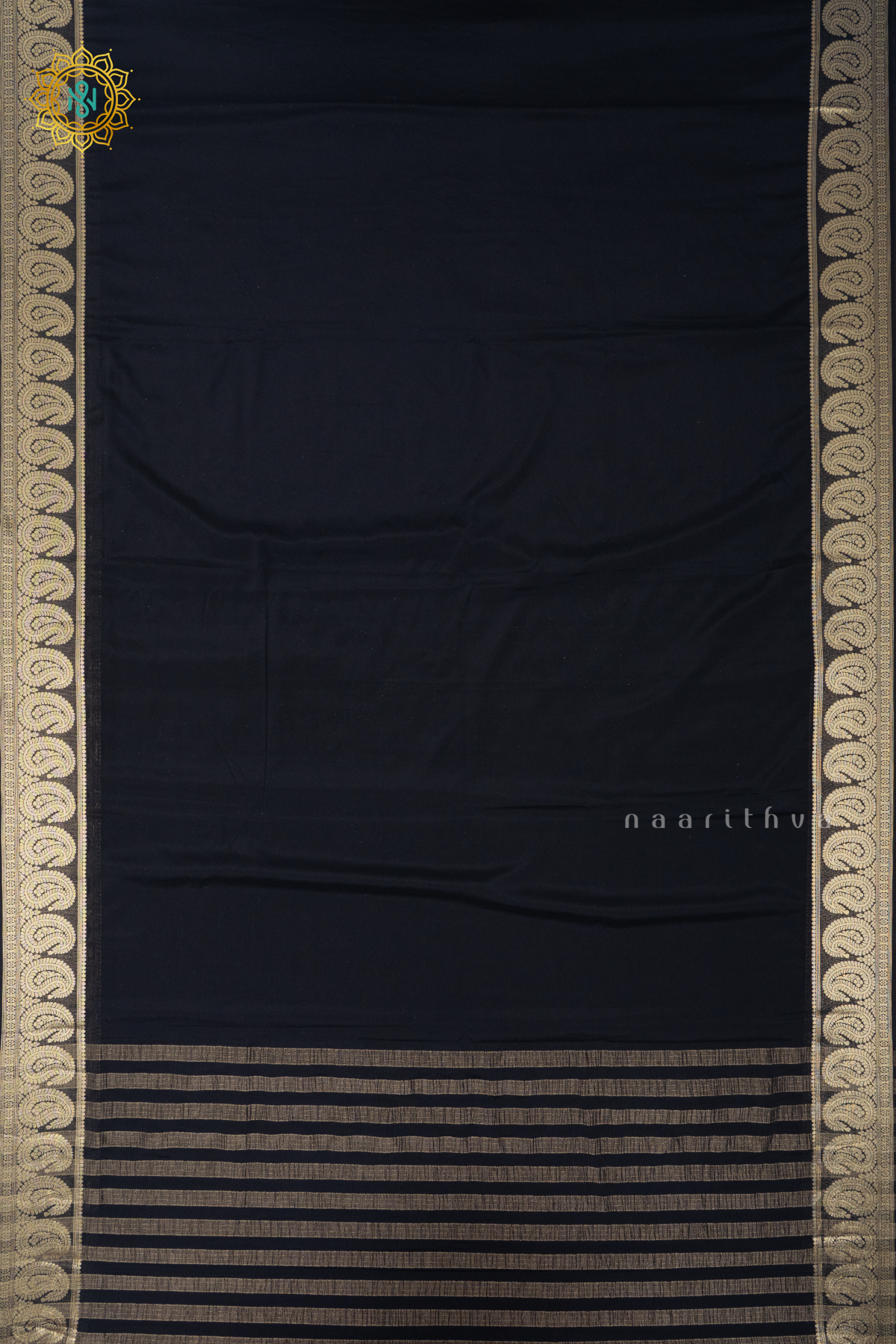 BLACK WITH RED - SEMI MYSORE CREPE SILK