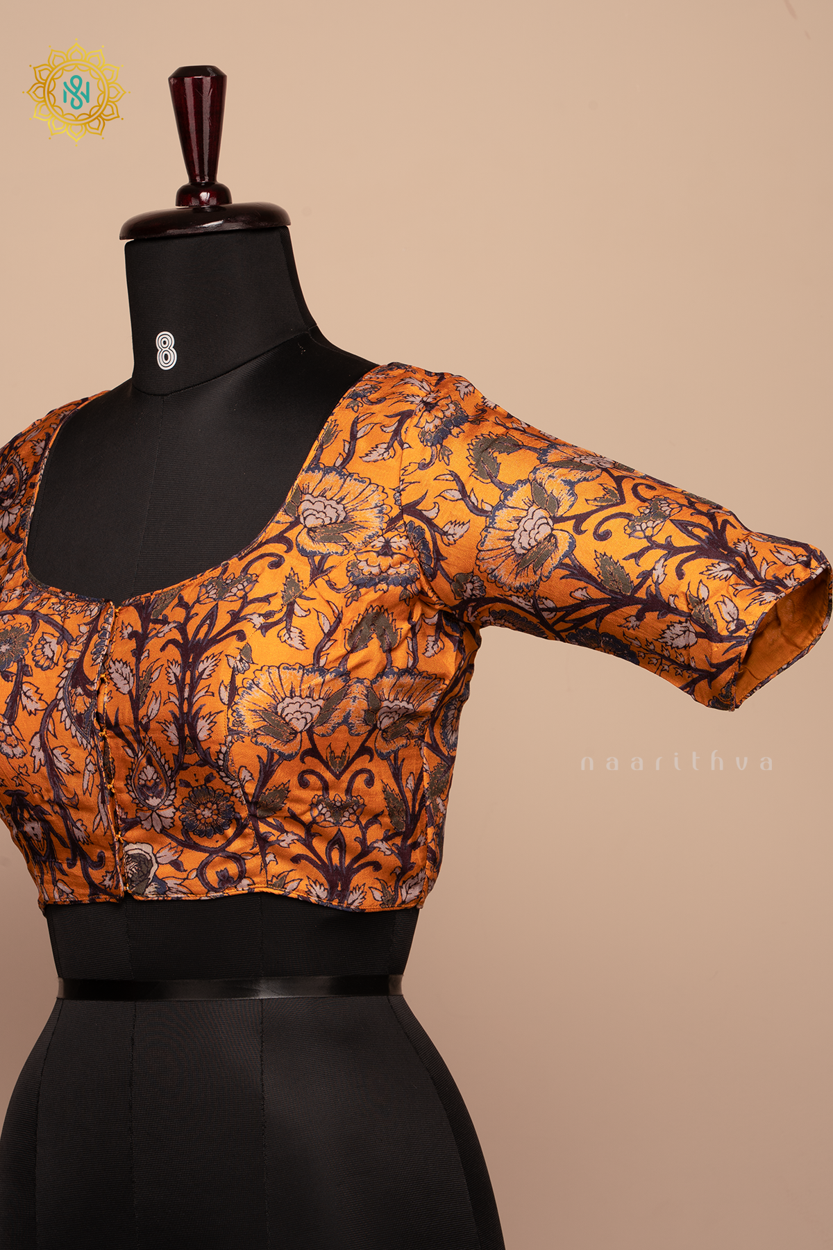 Yellow - Dola Silk Readymade Blouse Allover Prints On the Body