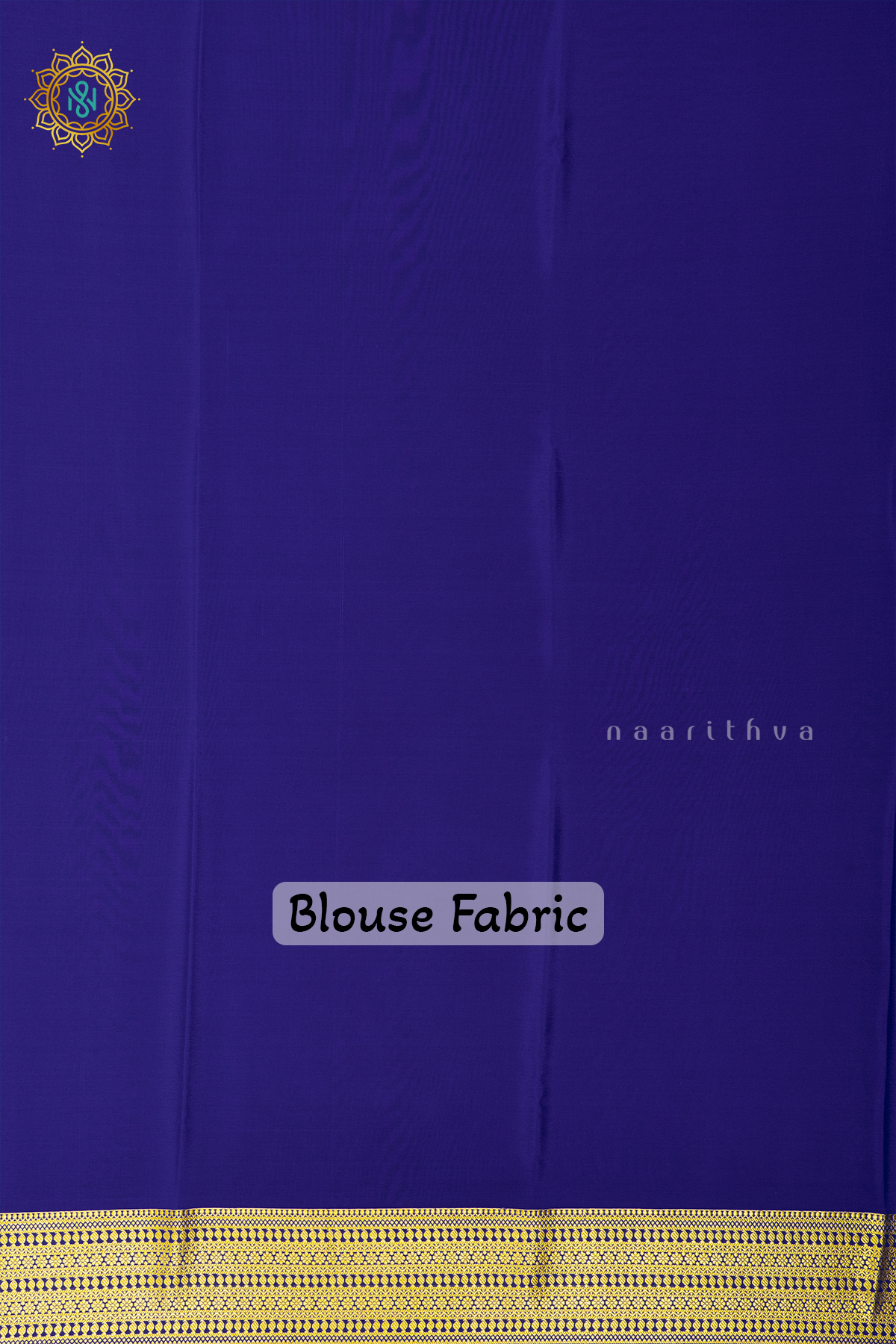 AQUA BLUE WITH ROYAL BLUE - PURE MYSORE CREPE SILK