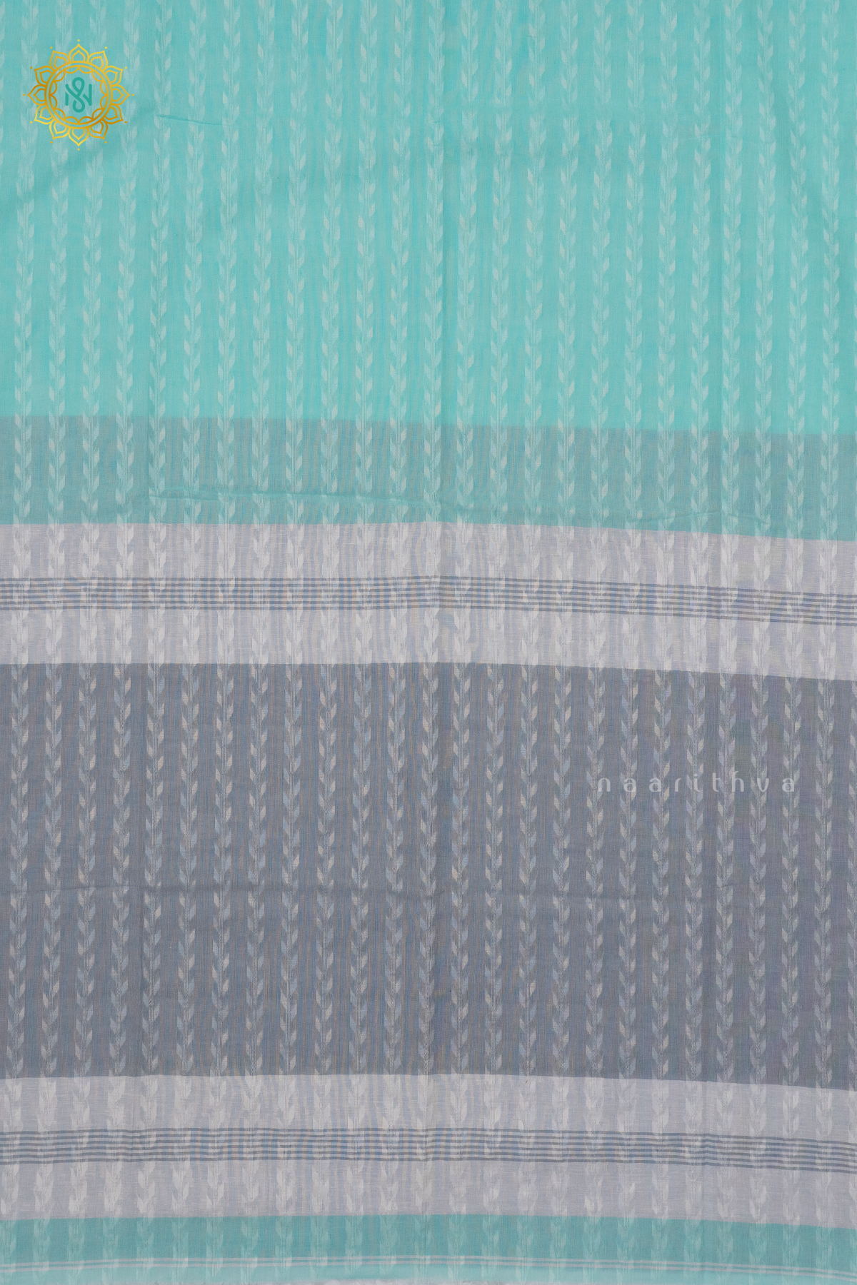 AQUA GREEN WITH GREY - MUL COTTON