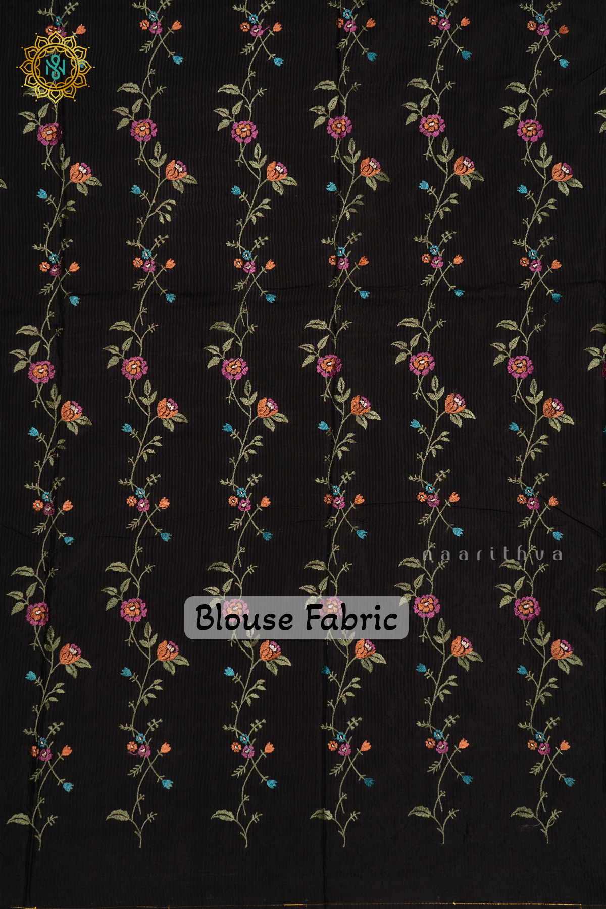 BLACK - SEMI CREPE SILK WITH EMBROIDERY