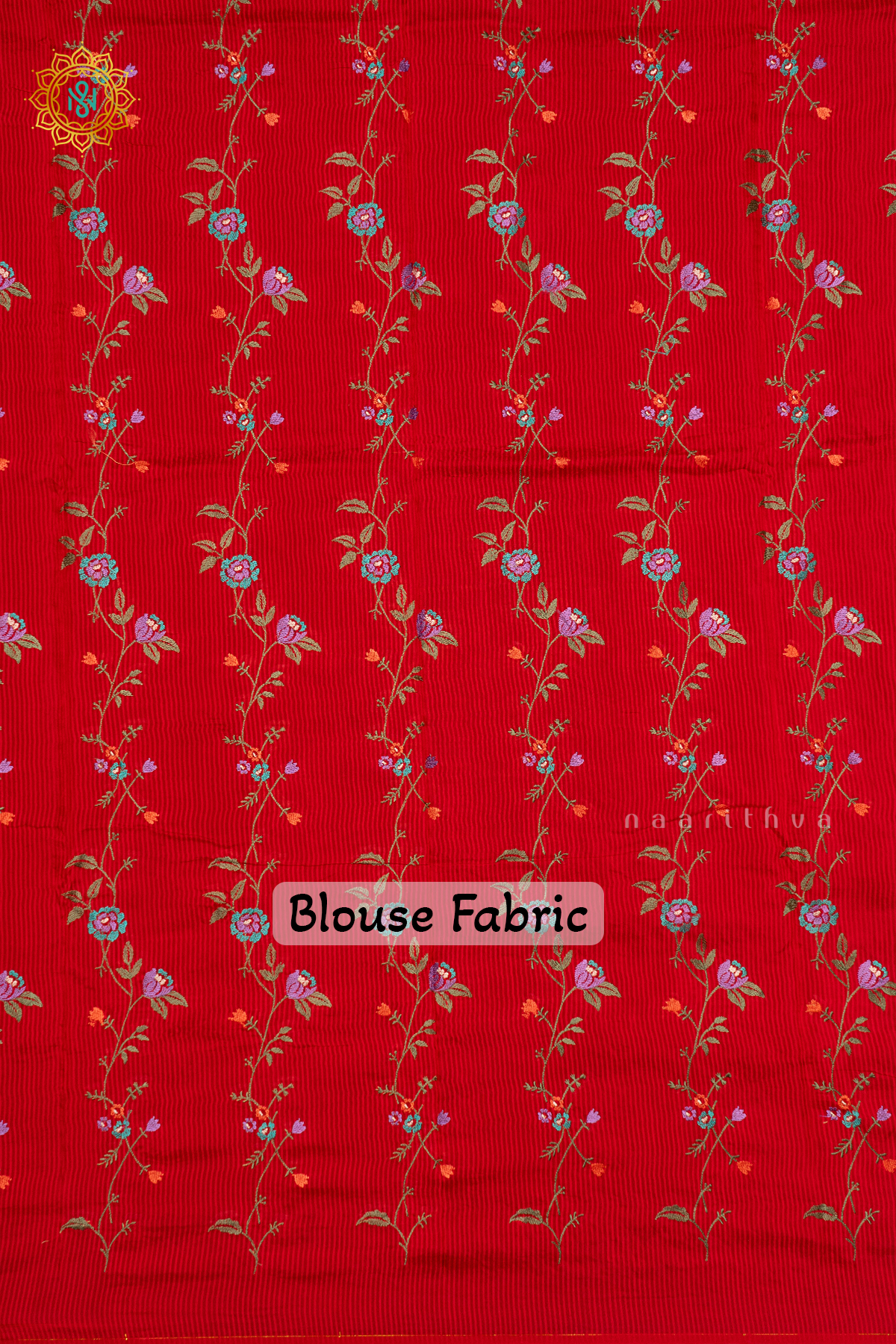 RED - SEMI CREPE SILK WITH EMBROIDERY