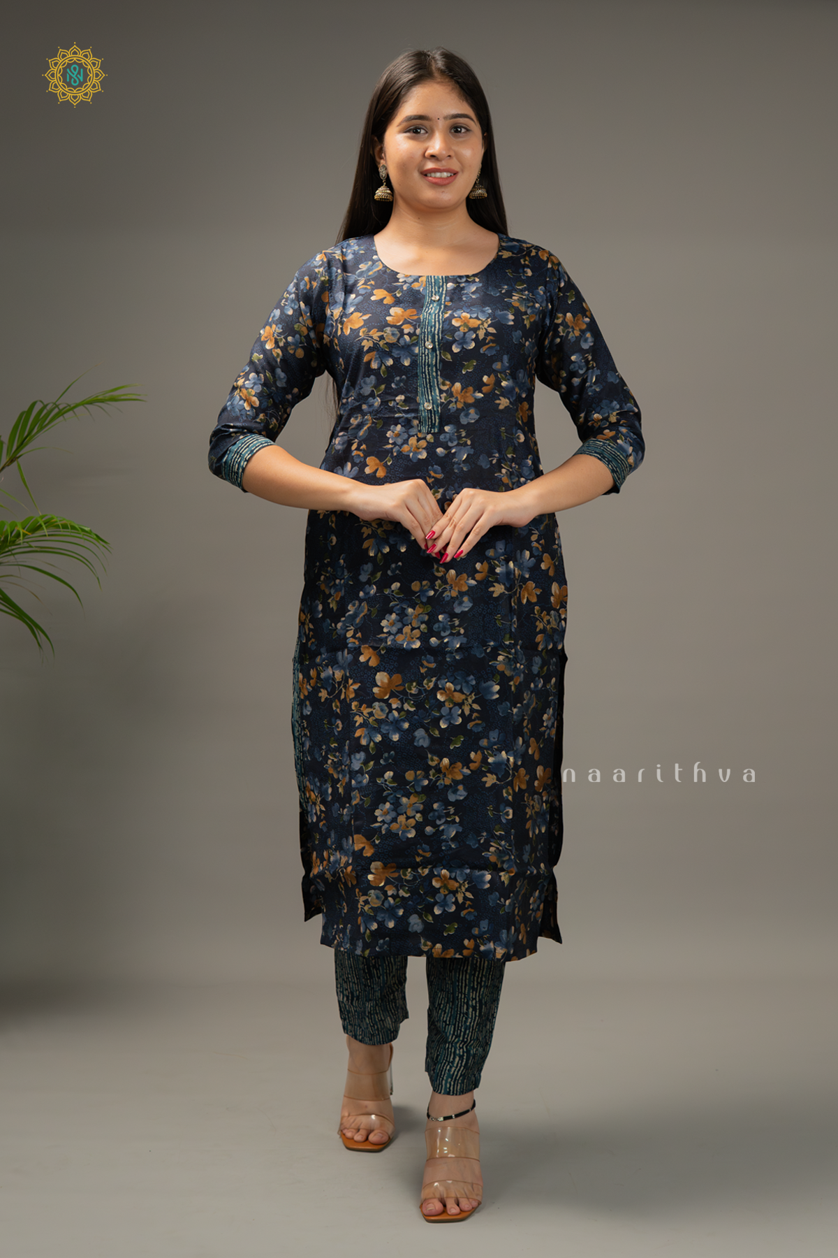 BLUE - RAYON 3PC SALWAR SUIT WITH TOP, BOTTOM & DUPATTA