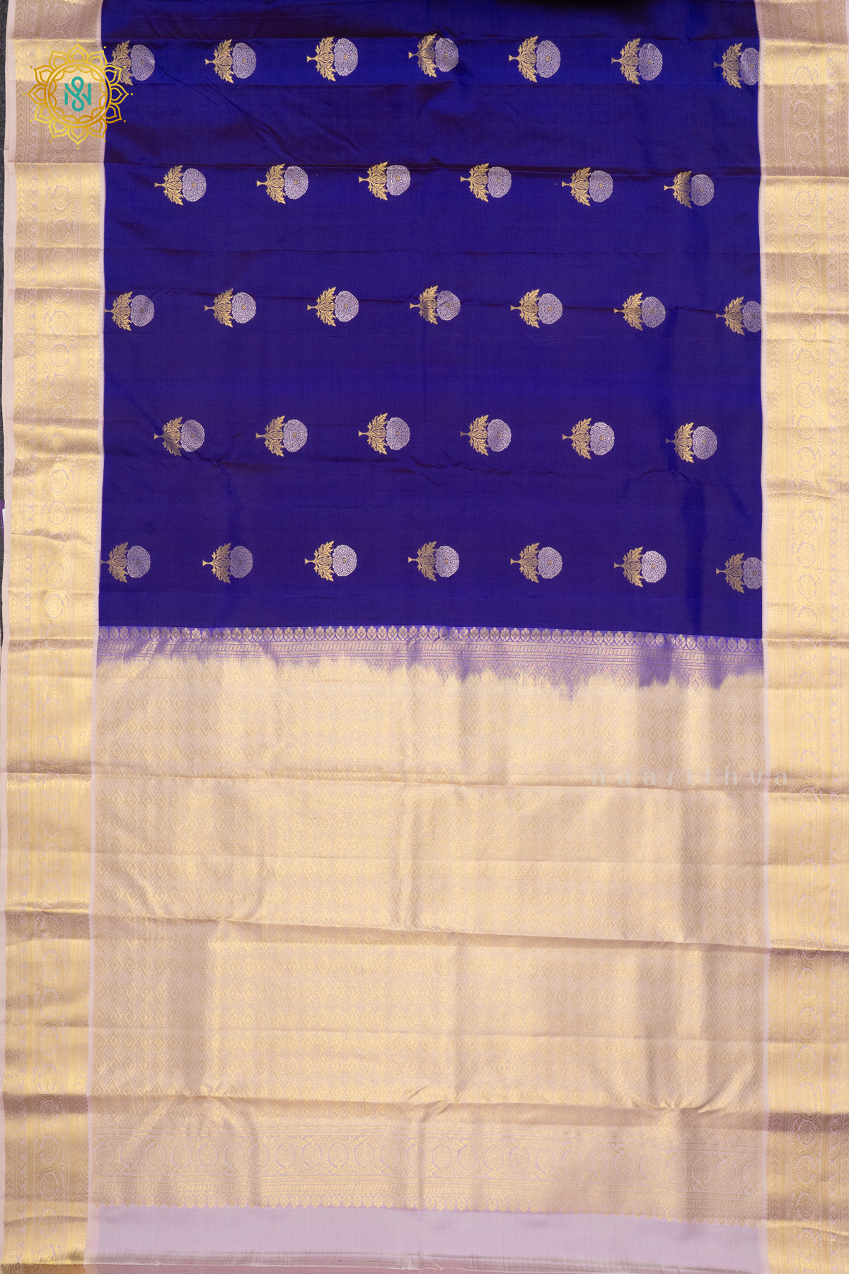 BLUE WITH WHITE - PURE KANJIVARAM SILK