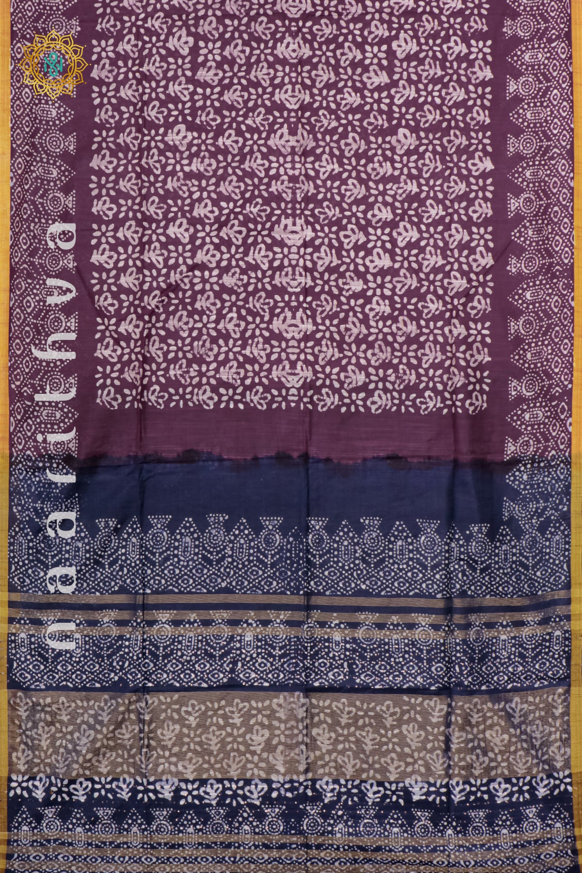 WINE WITH NAVY BLUE - SLUB COTTON