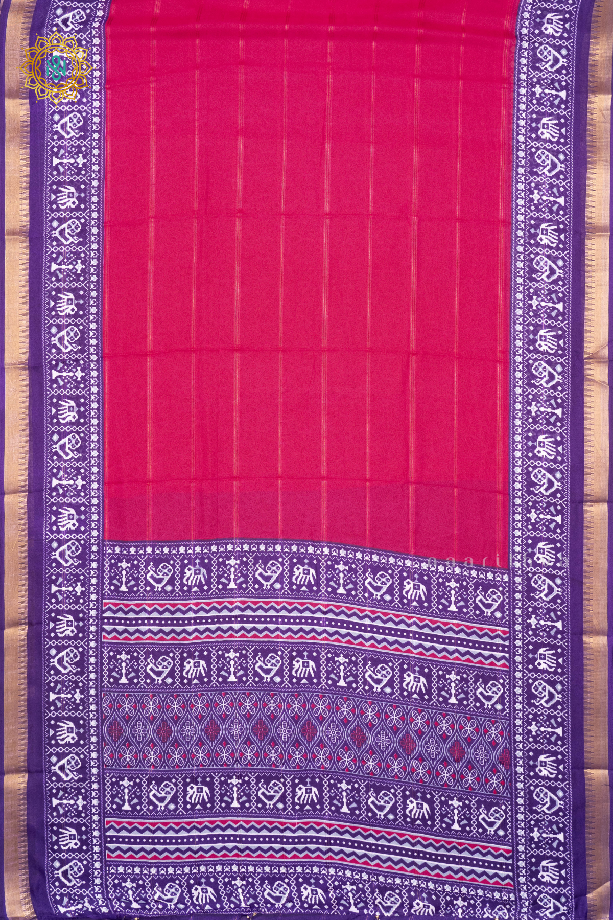 PINK WITH PURPLE - SEMI GEORGETTE
