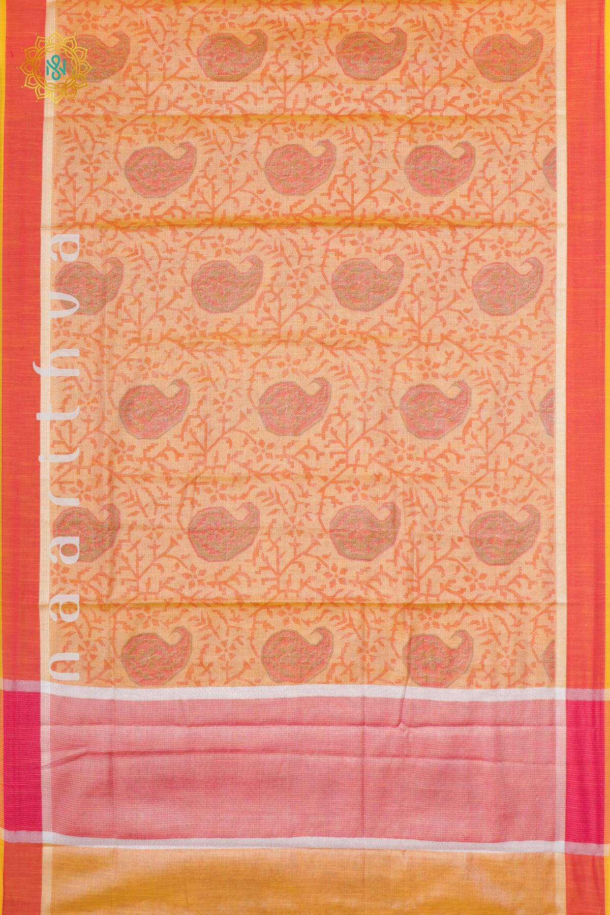 MUSTARD WITH PINK - TISSUE