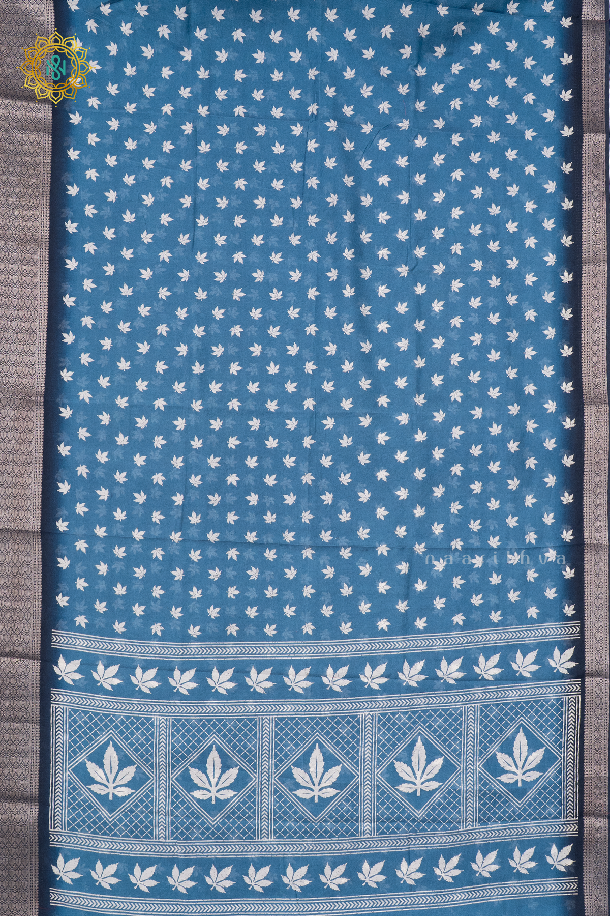 AQUA BLUE WITH TEAL BLUE - SOFT COTTON
