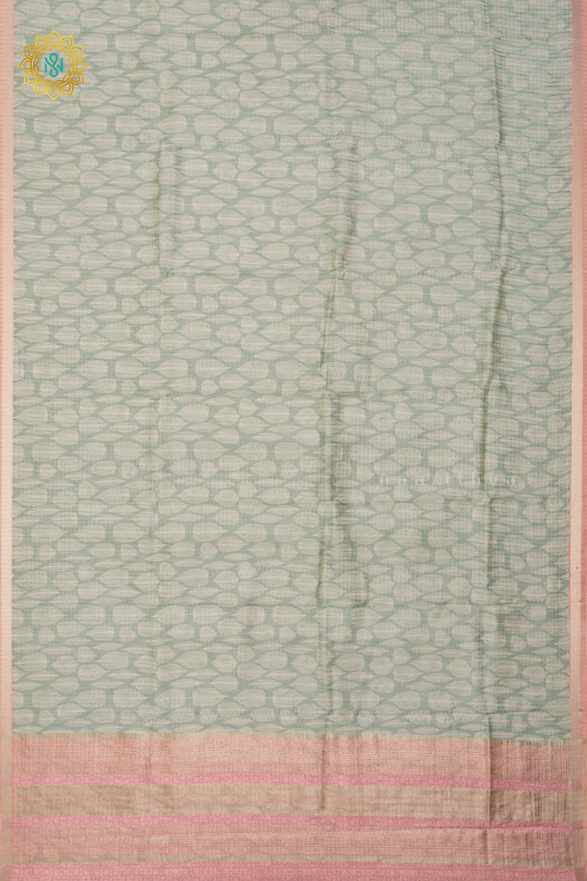 AQUA GREEN WITH PEACH - BUTTER CREPE