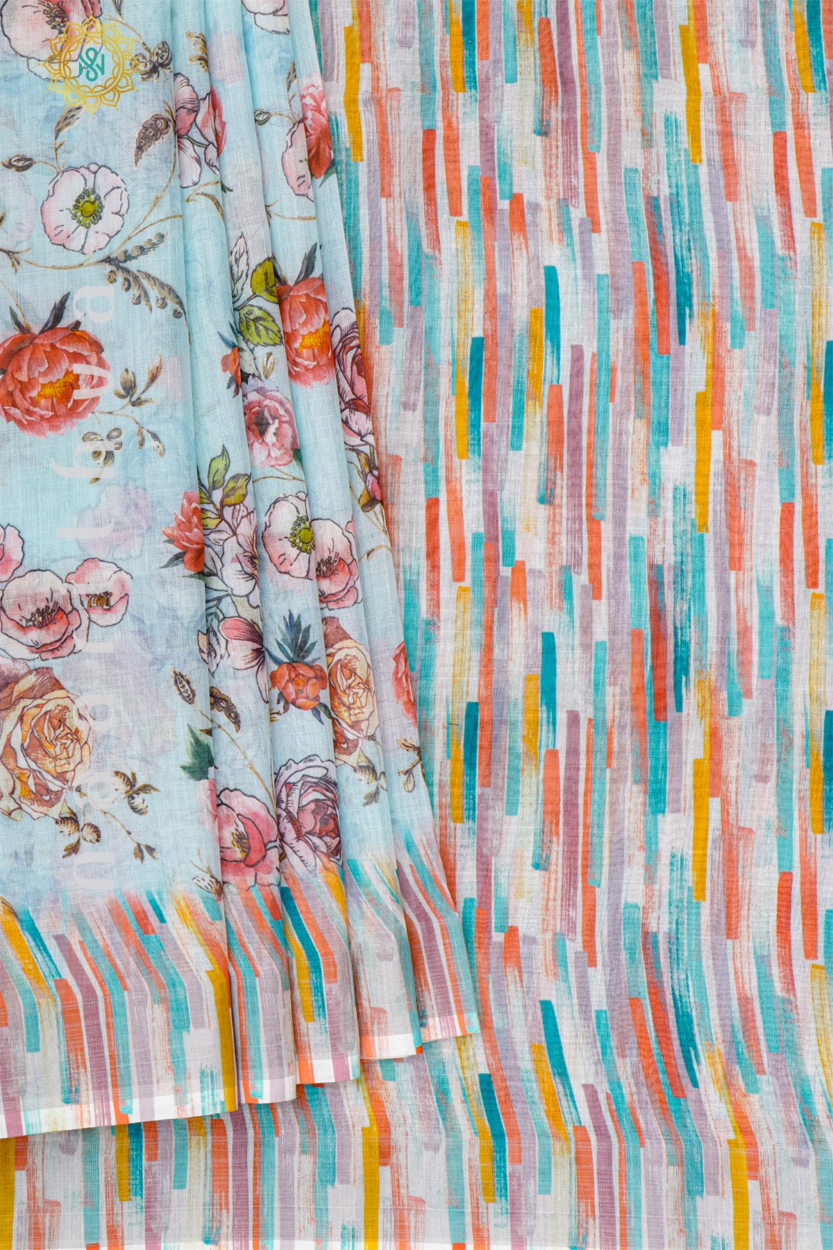 AQUA BLUE - LINEN BY COTTON