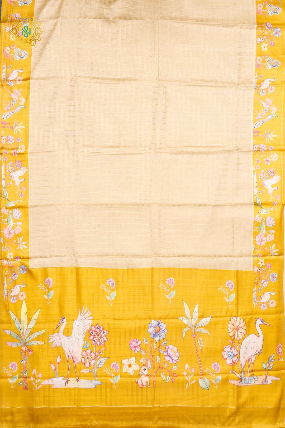 LIGHT BISCUIT WITH YELLOW - SEMI TUSSAR