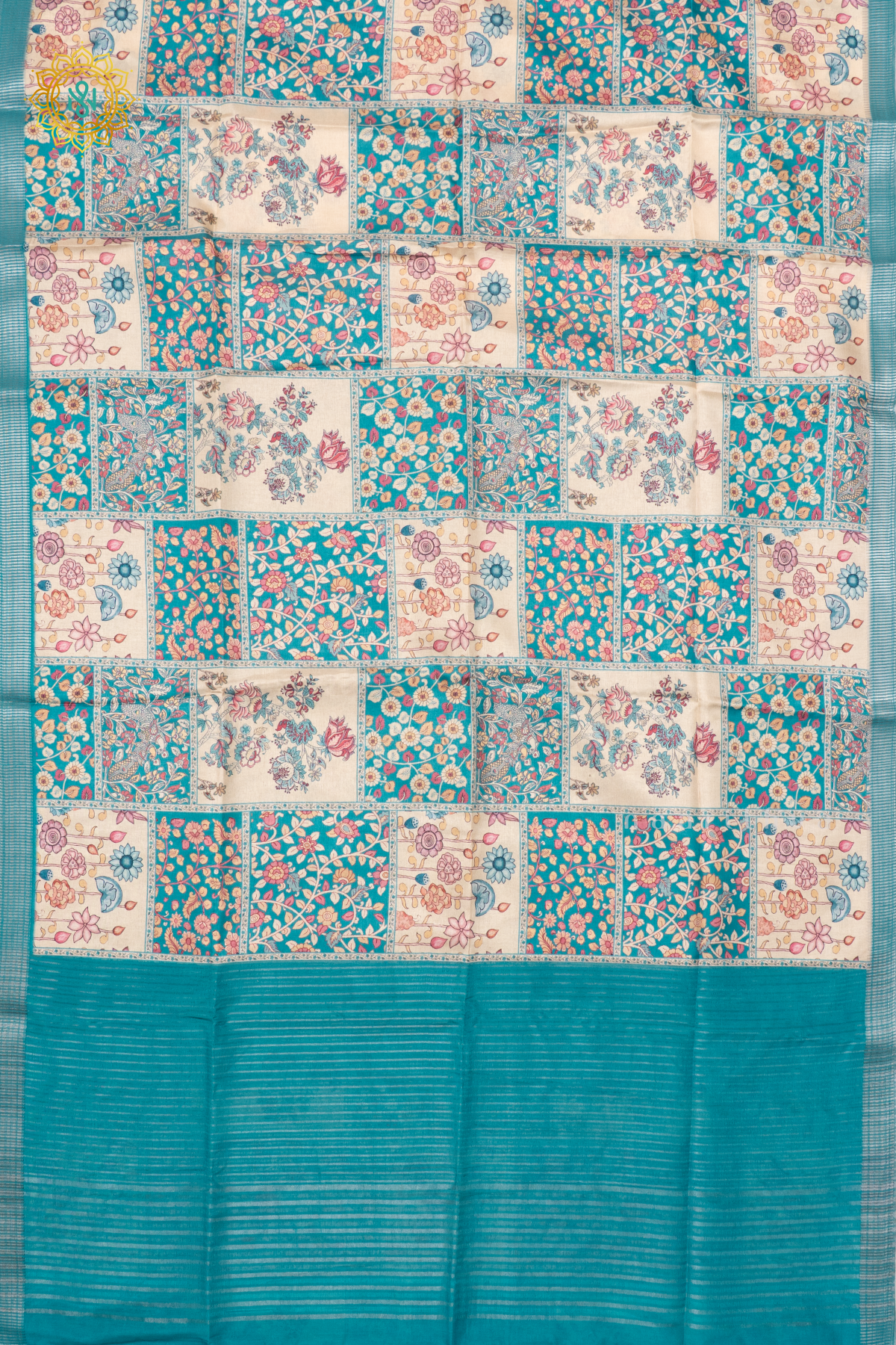 AQUA BLUE - SEMI TUSSAR SILK