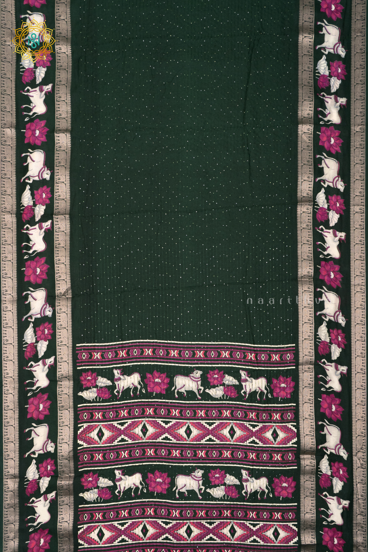 BOTTLE GREEN - SEMI GEORGETTE