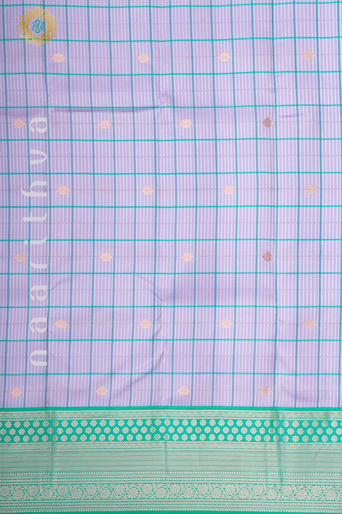 LAVENDER WITH SEA GREEN - PURE KANJIVARAM SILK