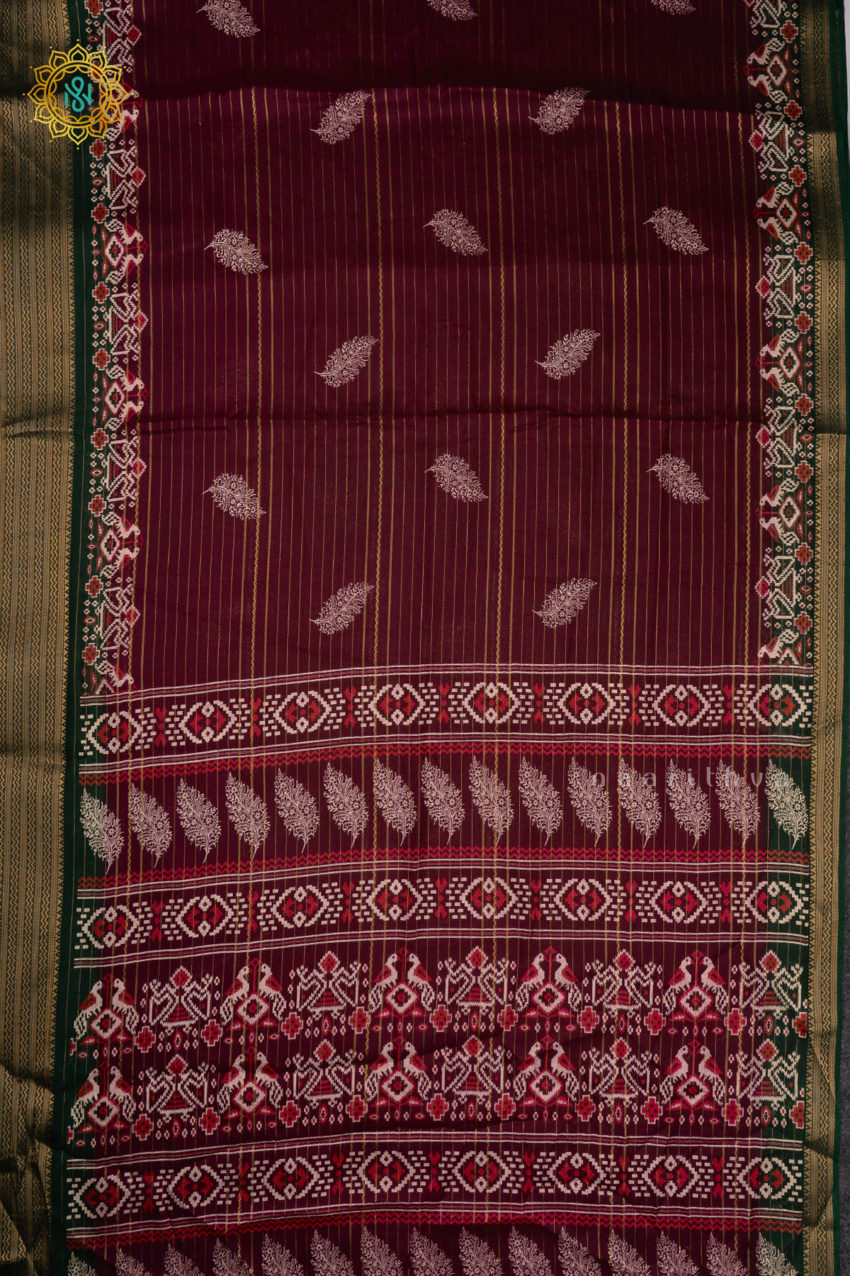 WINE WITH GREEN - SEMI GEORGETTE