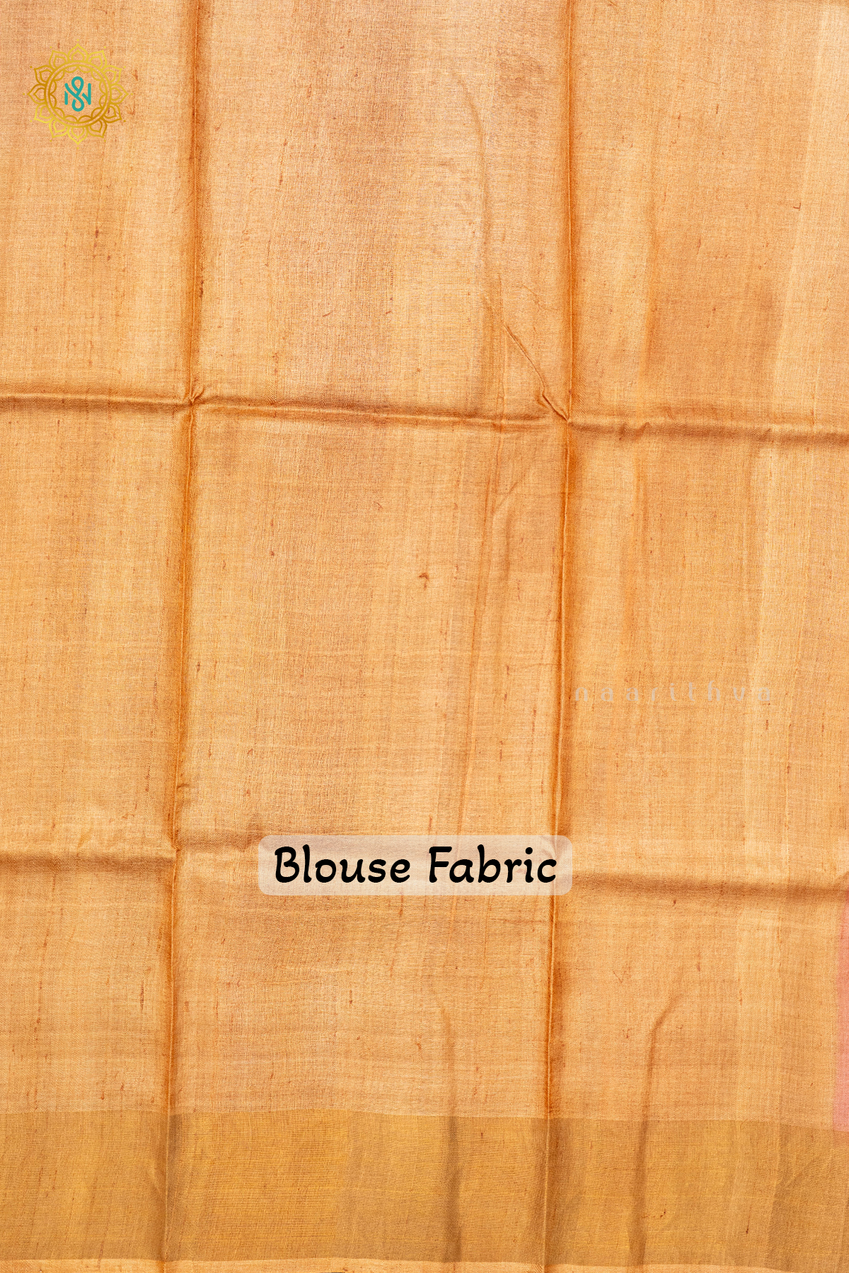 PEACHISH PINK WITH MUSTARD - PURE TUSSAR SILK WITH HAND PAINTED