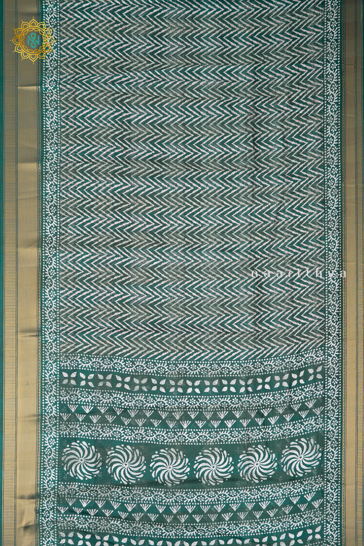 BOTTLE GREEN - JUTE COTTON