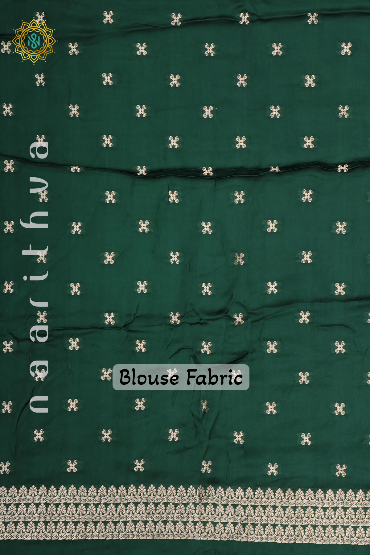 BOTTLE GREEN - SATIN BANARAS