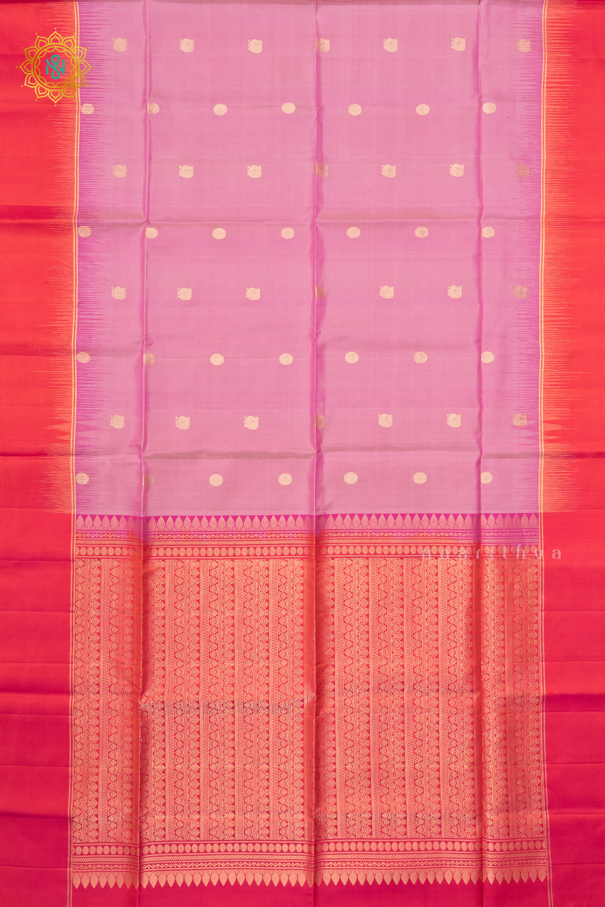 LIGHT PINK WITH ORANGEISH PINK - PURE KANJIVARAM SOFT SILK