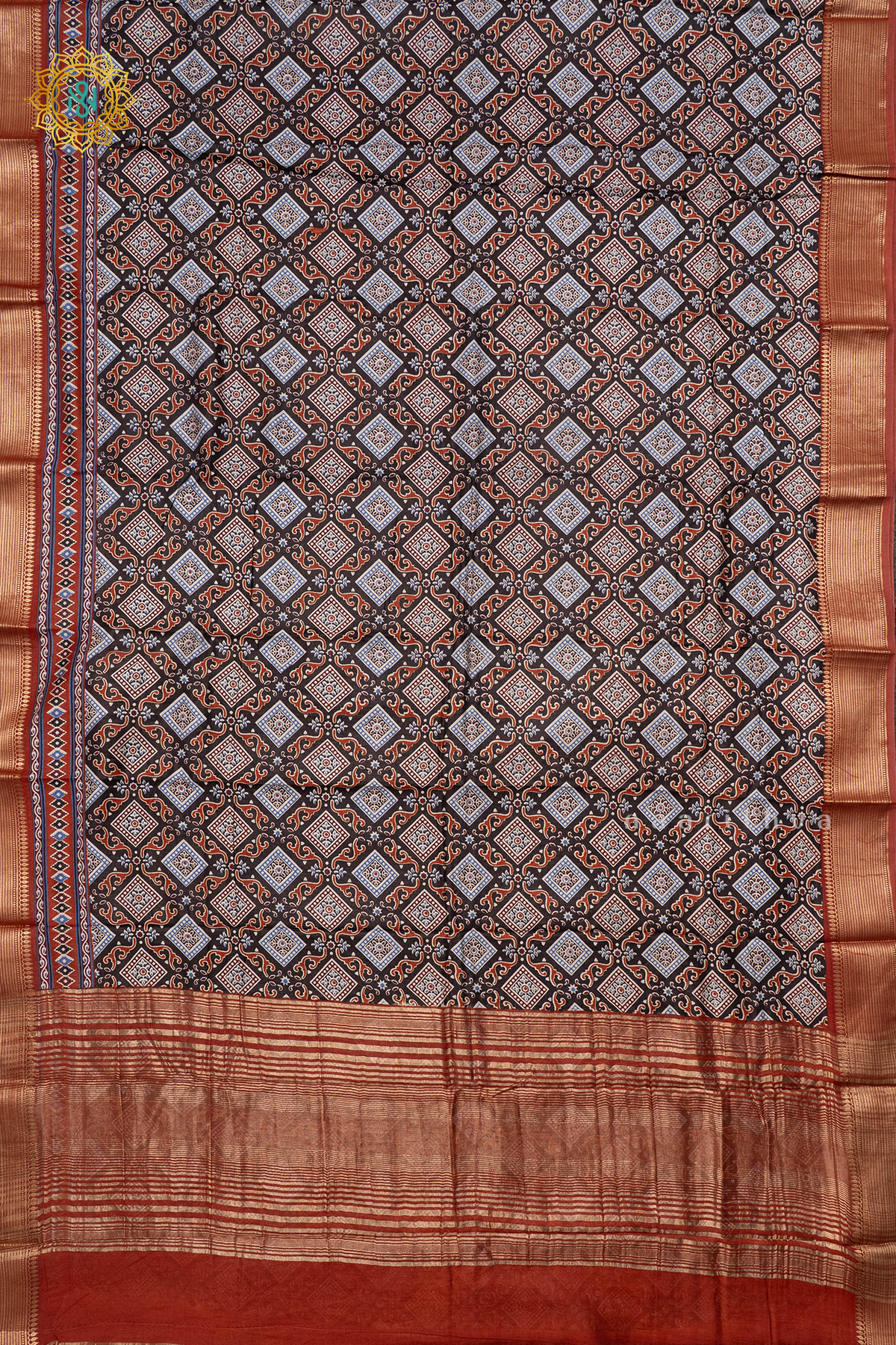 NAVY BLUE WITH MAROON - VISCOSE COTTON