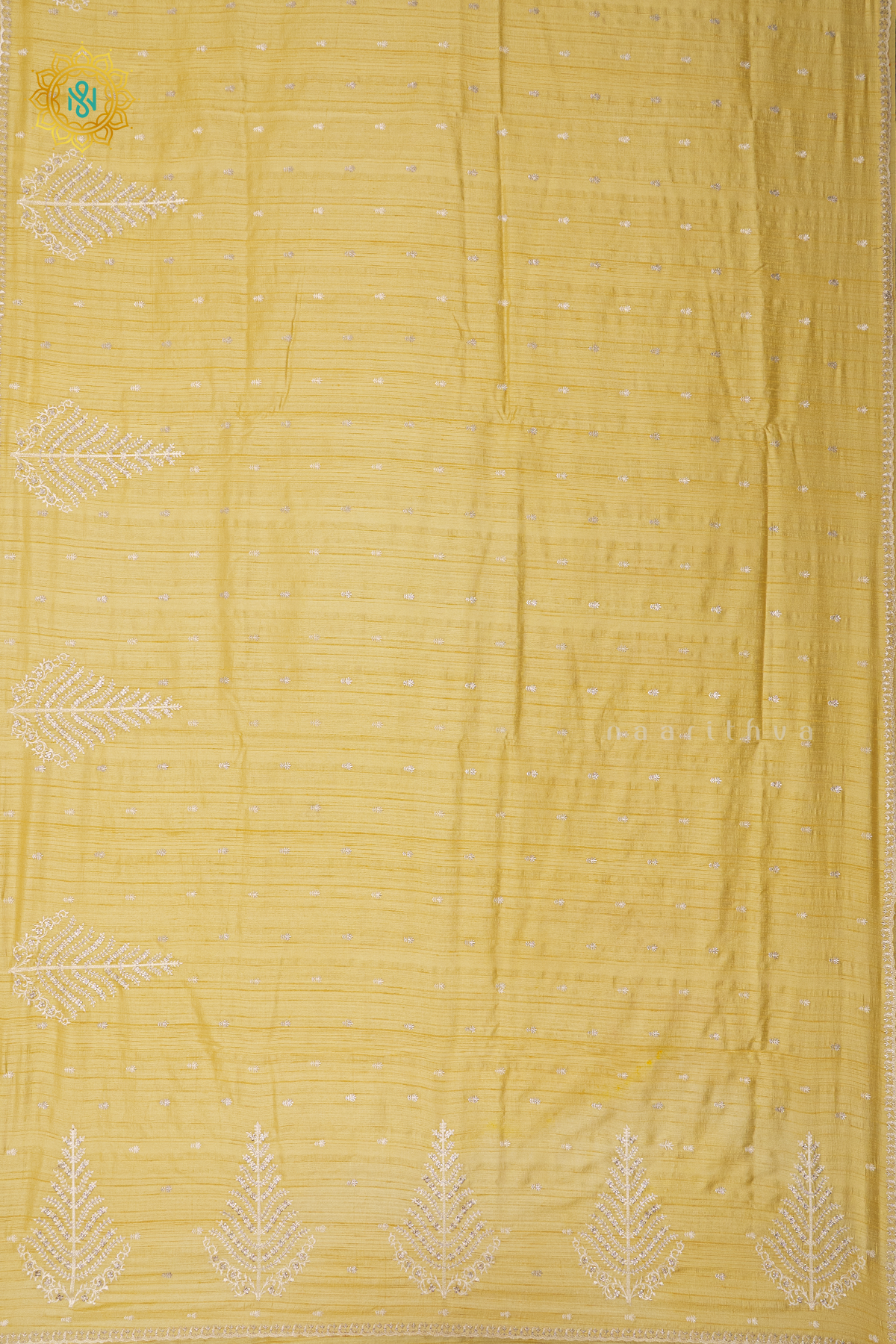 YELLOW - SEMI TUSSAR WITH EMBROIDERY