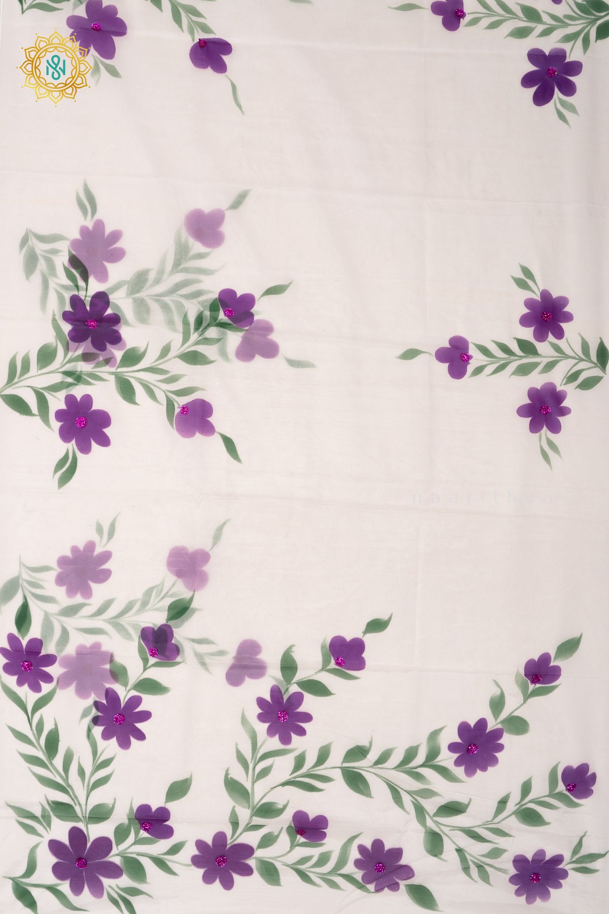 WHITE - ORGANZA HAND PAINTED