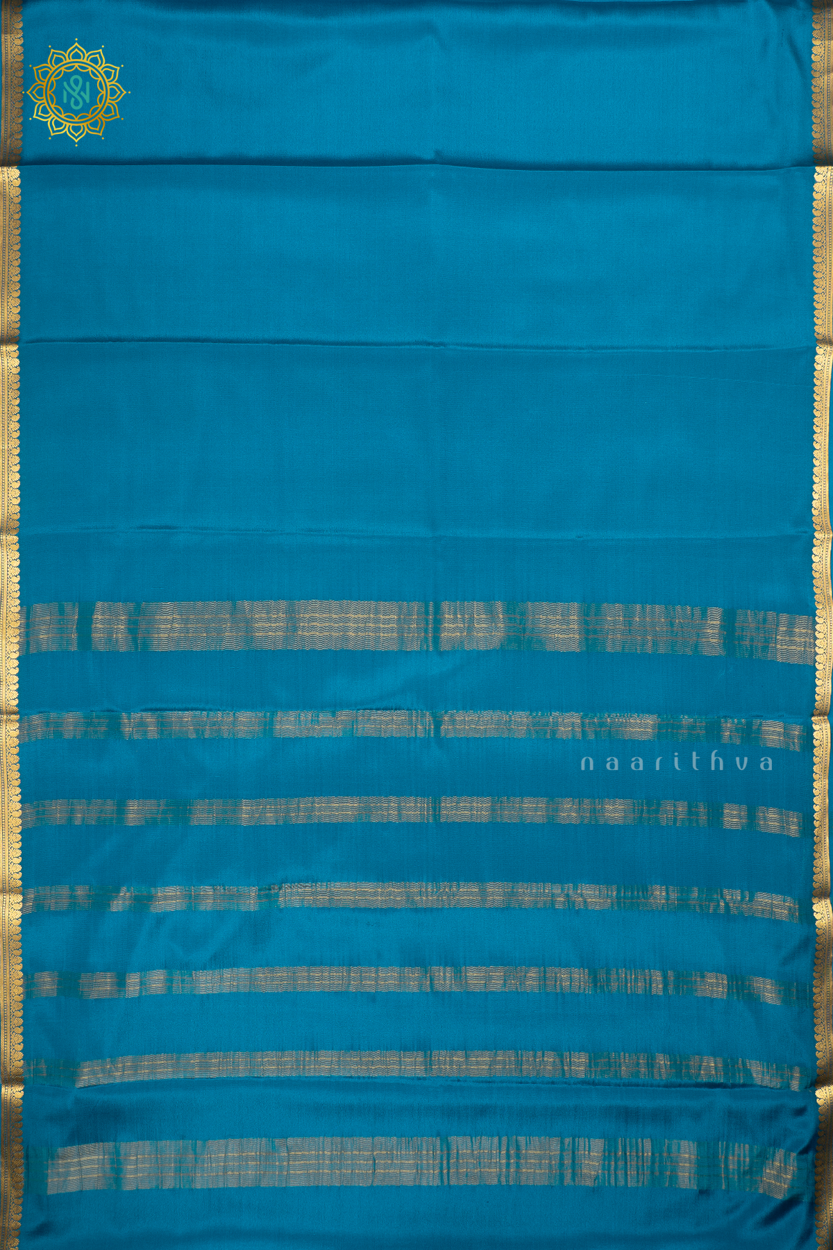 AQUA BLUE - PURE MYSORE CREPE SILK